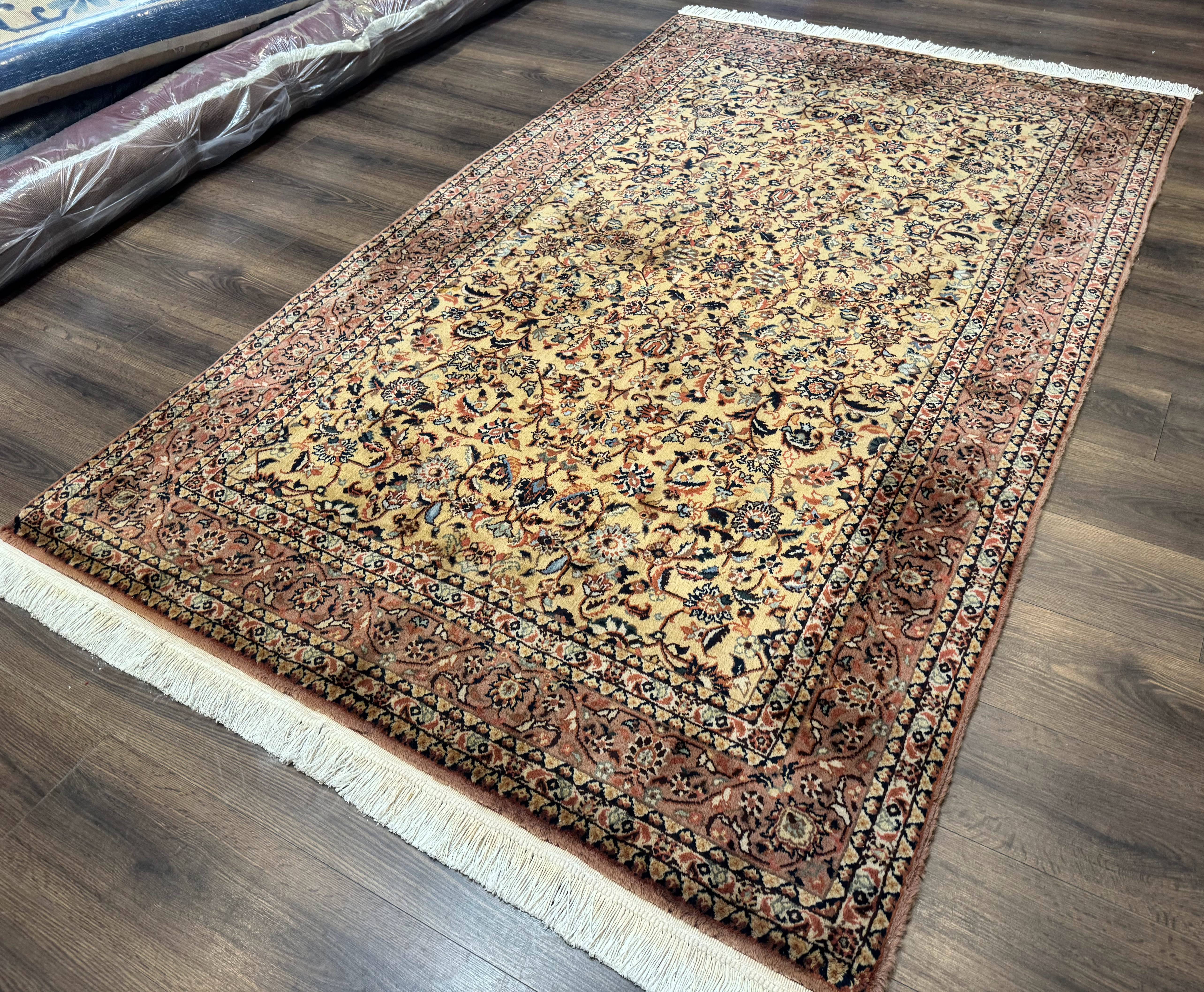 Indo Persian Rug 5x8, Light Tan/Camel, Allover Design - Jewel Rugs