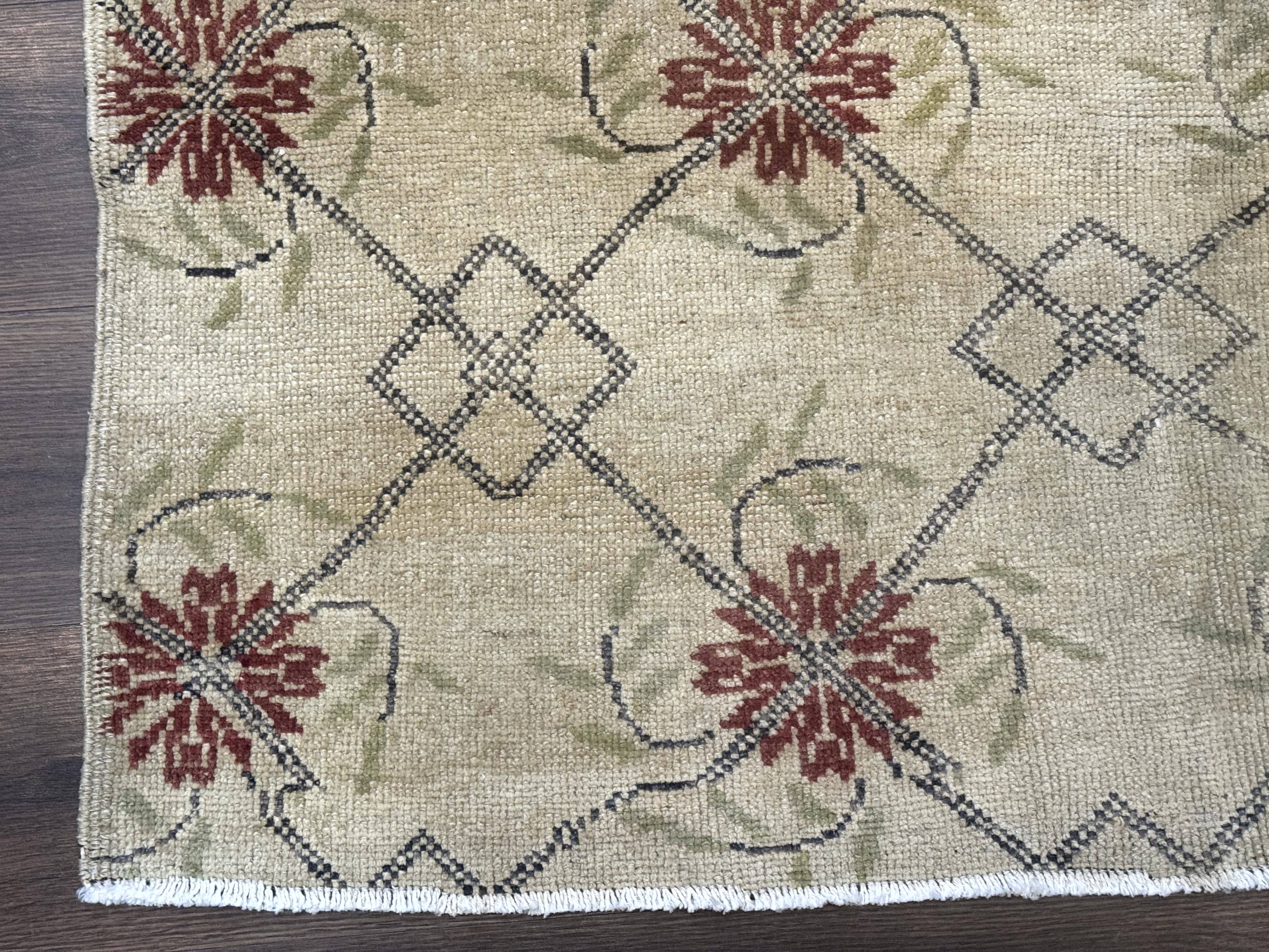 Turkish Rug 5x6, Oushak Carpet, Beige - Jewel Rugs