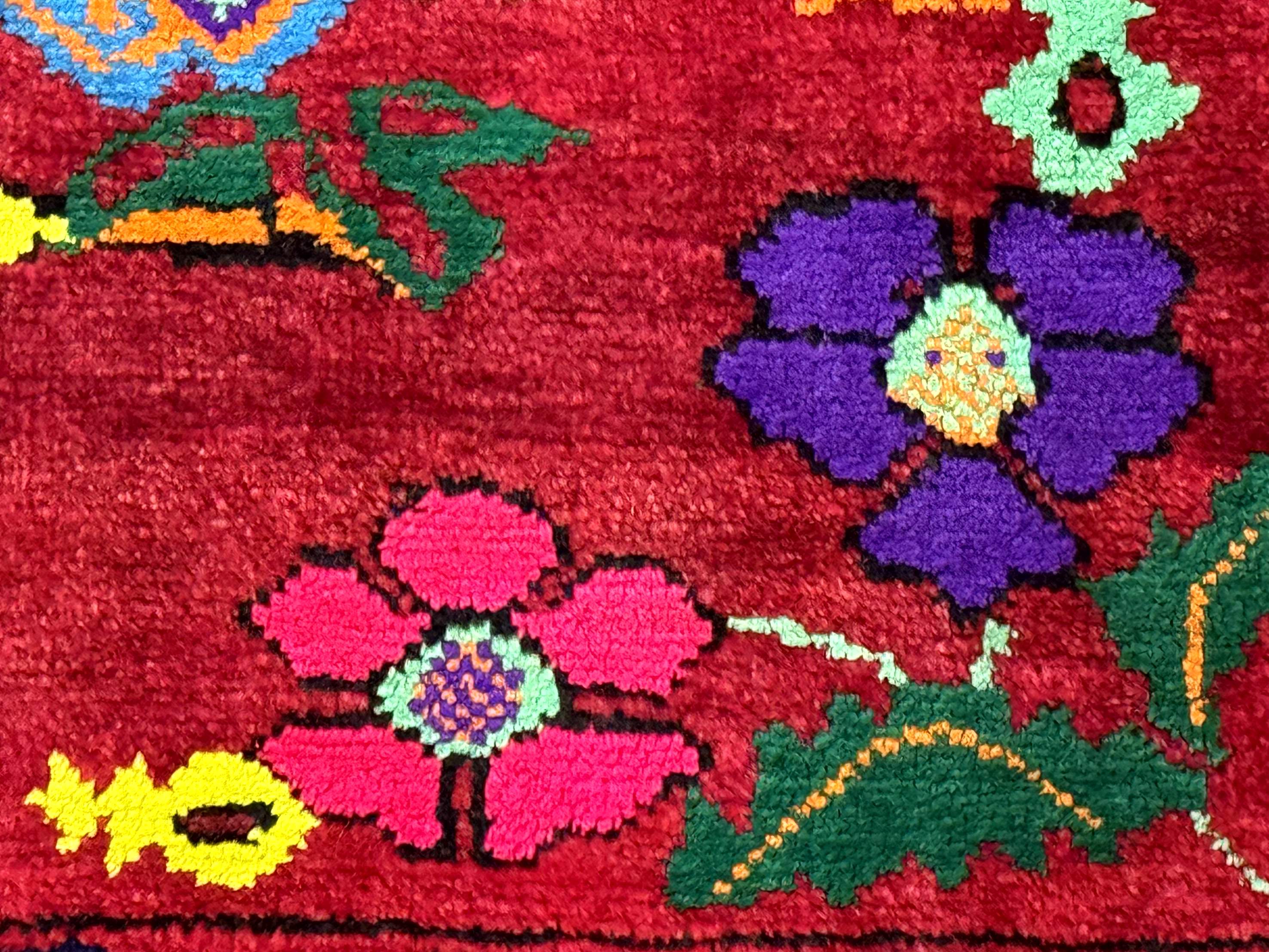 Small Persian Baluch Tribal Rug, Red, Floral, Tribal - Jewel Rugs