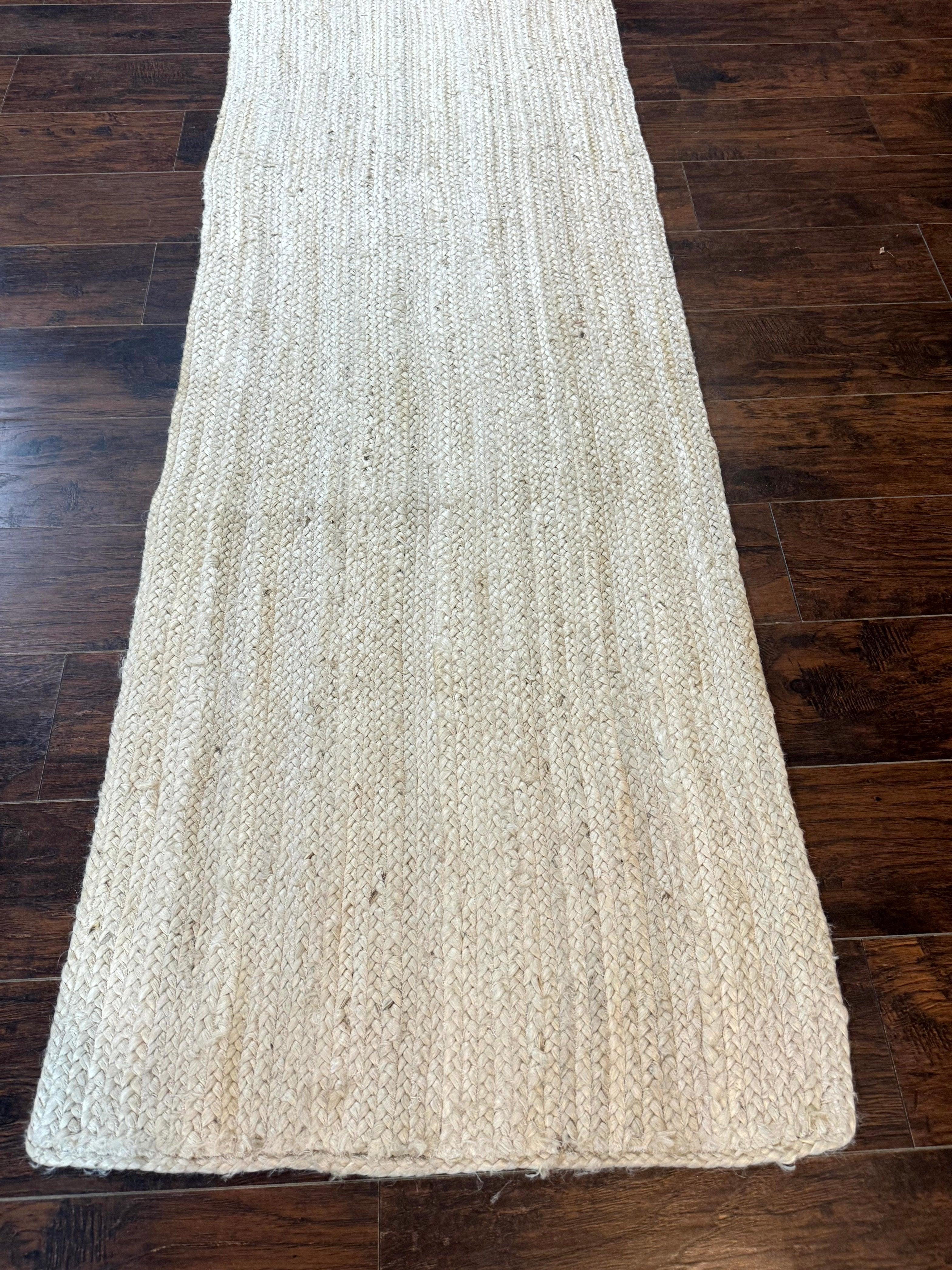 Modern Jute Runner Rug 2.7 x 10, Rug for Hallway or Kitchen, Farmhouse Rug - Jewel Rugs