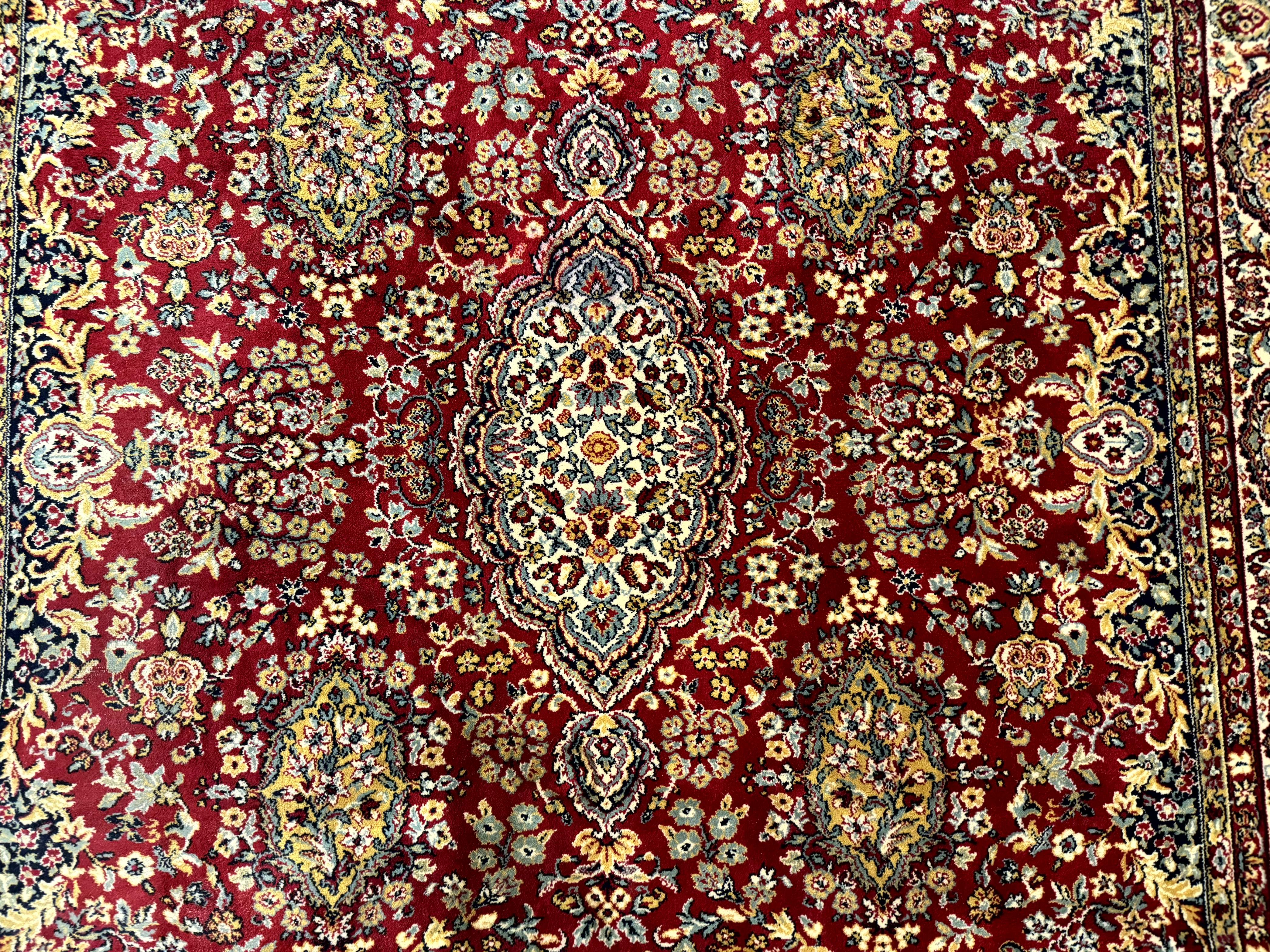Persian Wool Rug 7x10, Couristan Carpet, Belgium Power Loomed Rug, Red, Floral, Traditional - Jewel Rugs