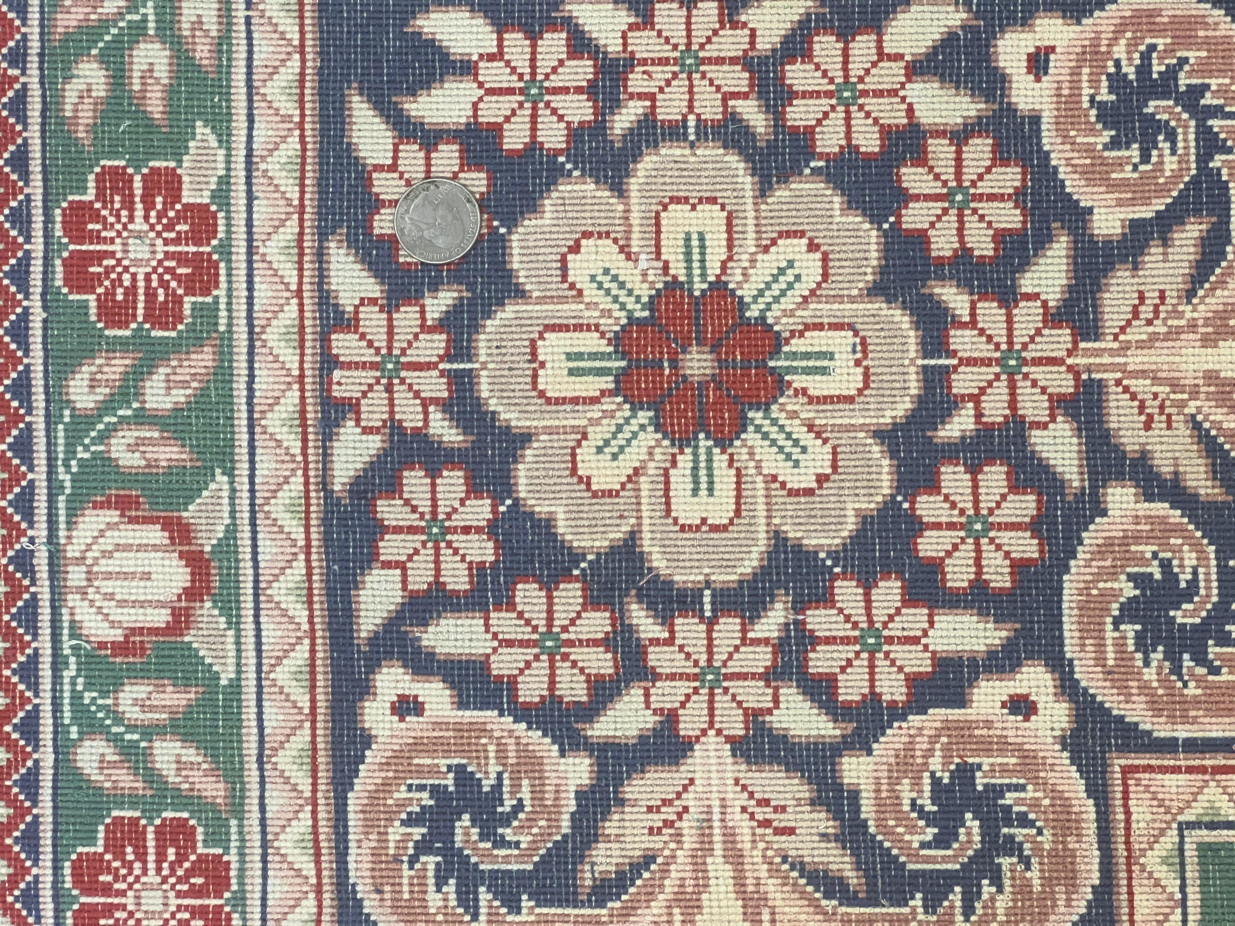 Silk Sino Persian Rug 9x12, Panel Design, Garden of Eden Pattern, Fine 200 KPSI, Hand Knotted Room Sized Silk Carpet, Vintage - Jewel Rugs