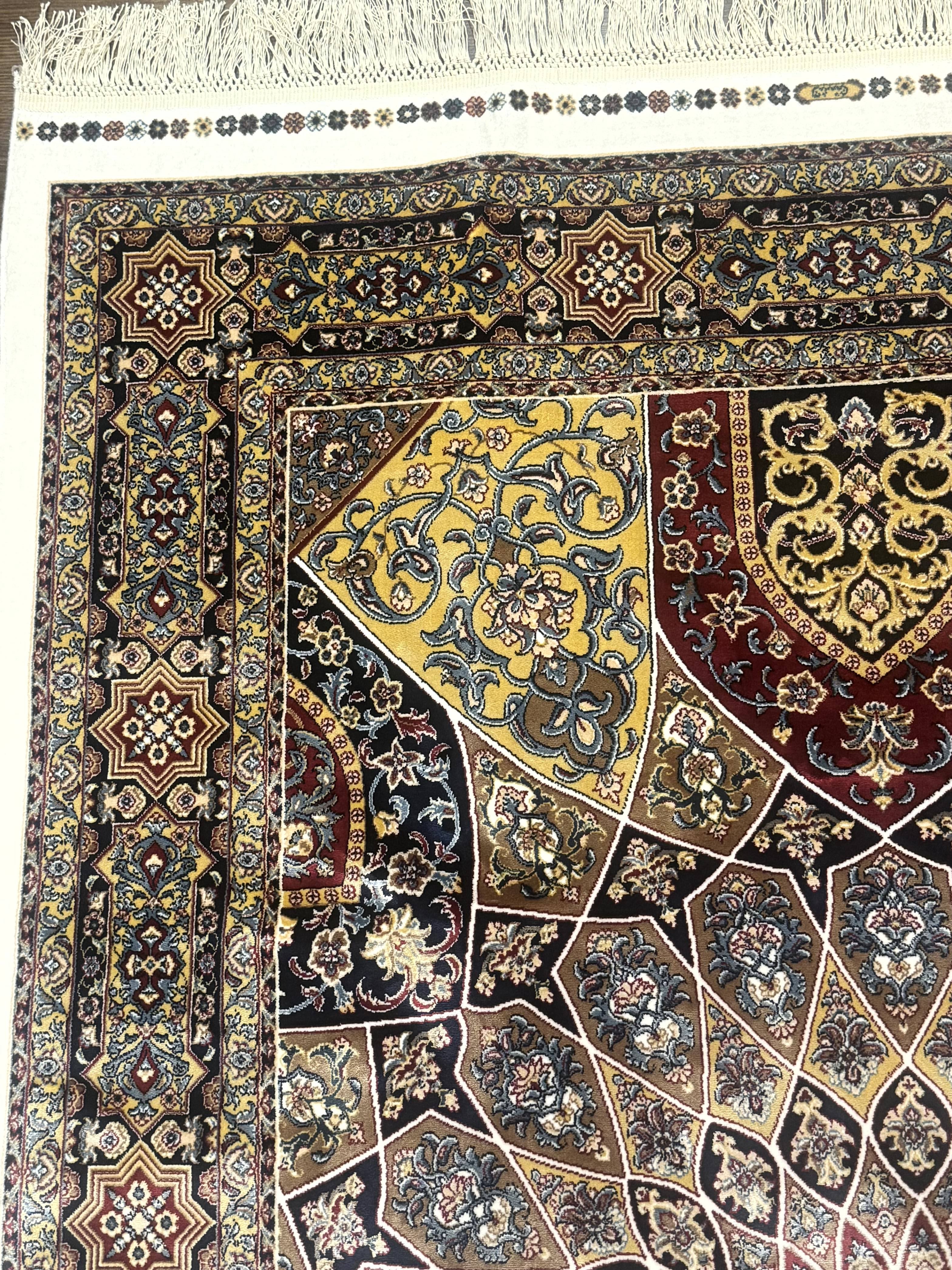 Turkish Silk Rug 4x6, Dome Design, Memluk Carpet, Bamboo Silk, New - Jewel Rugs