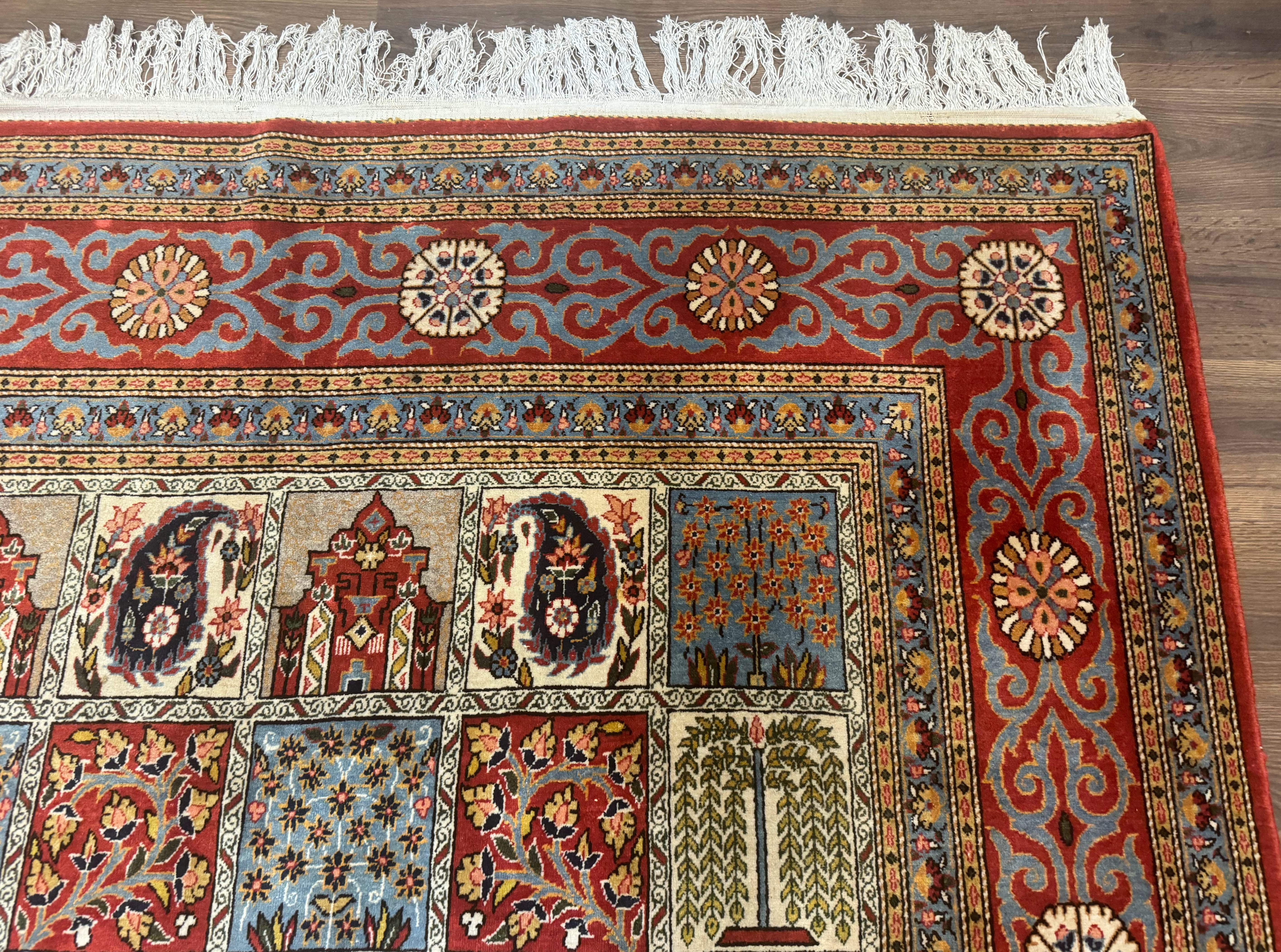 Persian Qum Rug 10x14 – Multicolor Panel, Finely Hand Knotted - Jewel Rugs