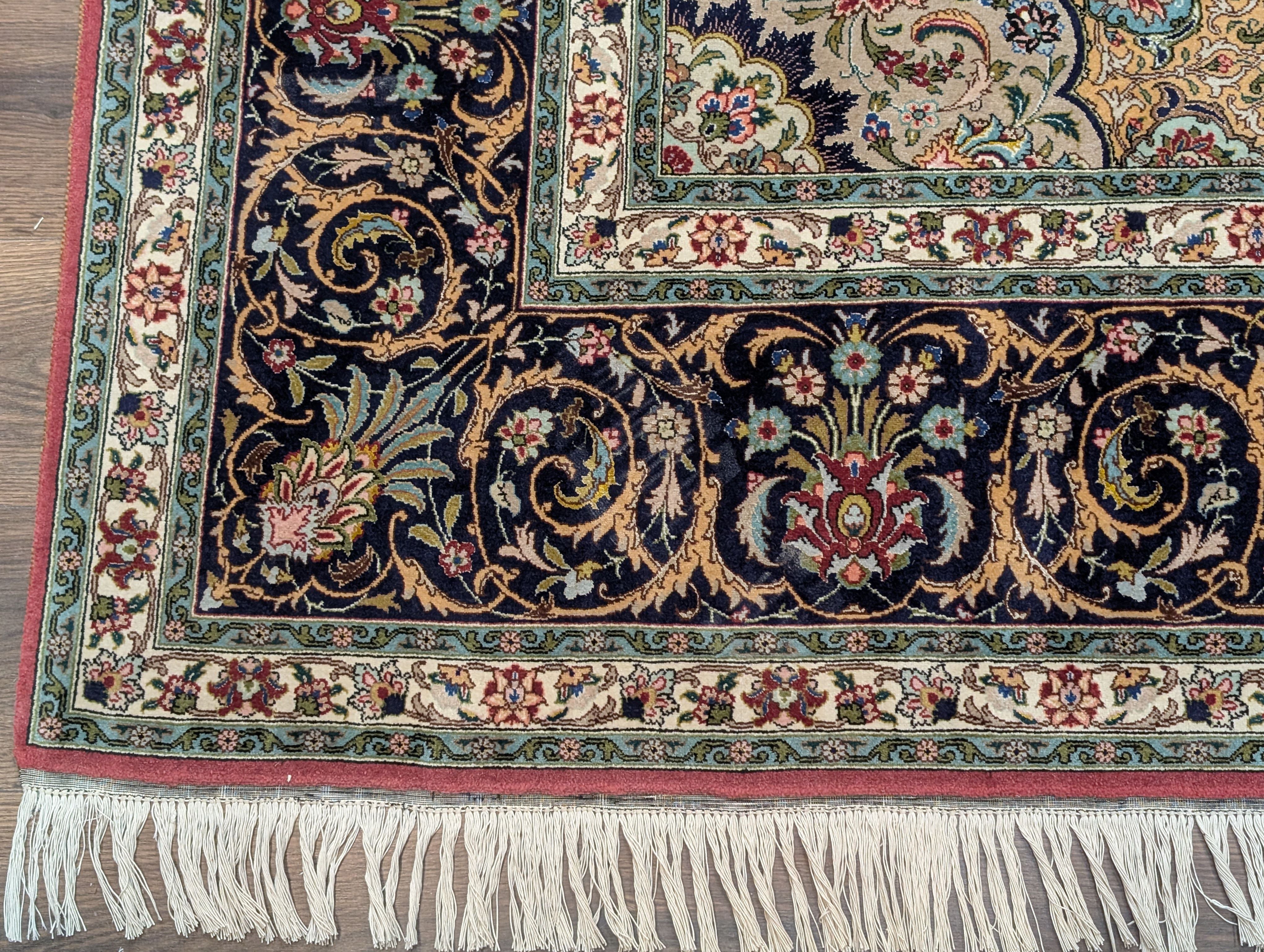 Persian Tabriz Rug 8x12, Fine 270 KPSI, Birds, Hand Knotted Carpet, Javad Galam Rug - Jewel Rugs