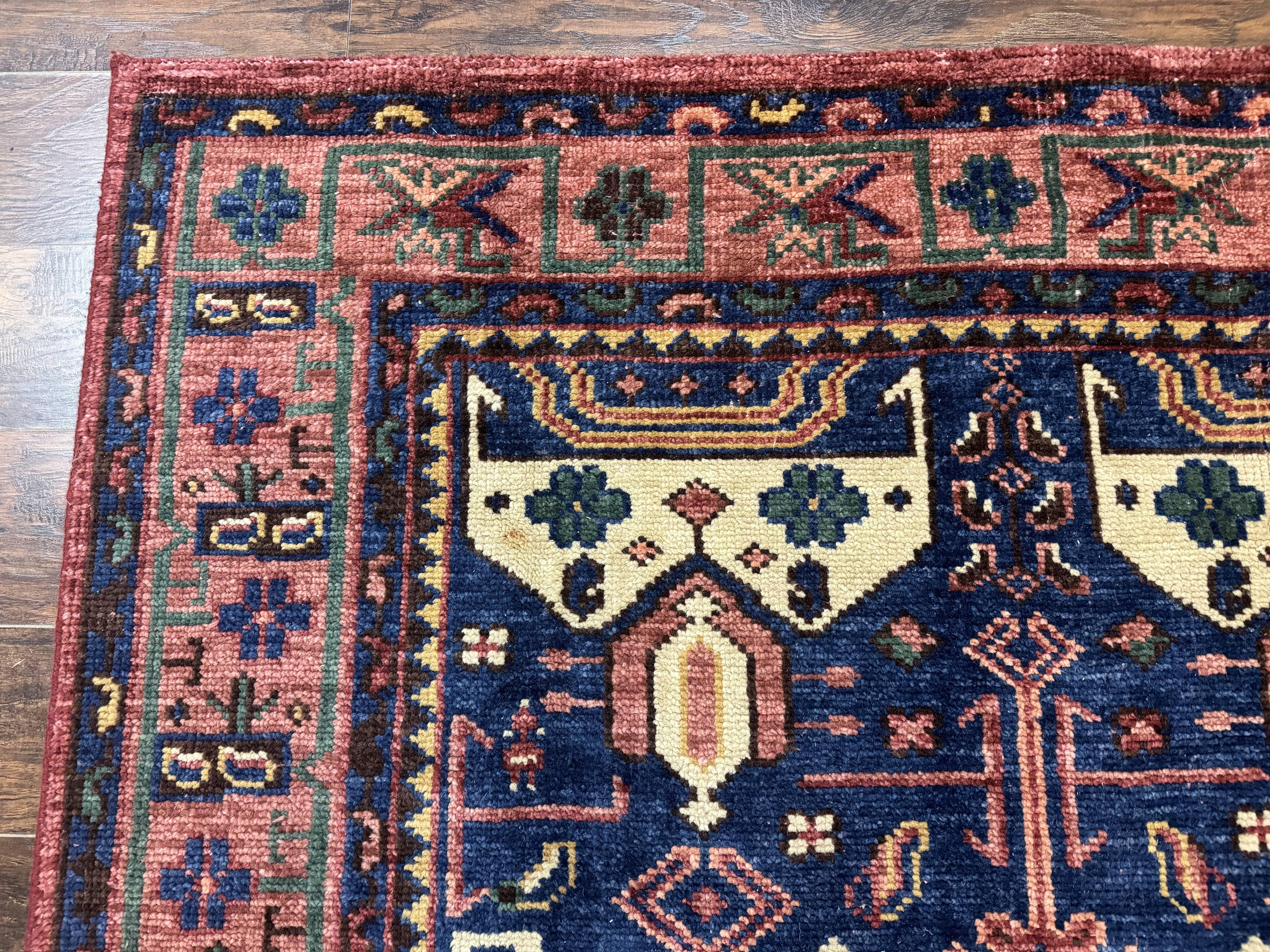 Persian Tribal Heriz Design Rug 6x9, Pottery Barn Rug, Hand Knotted Wool Vintage Rug - Jewel Rugs
