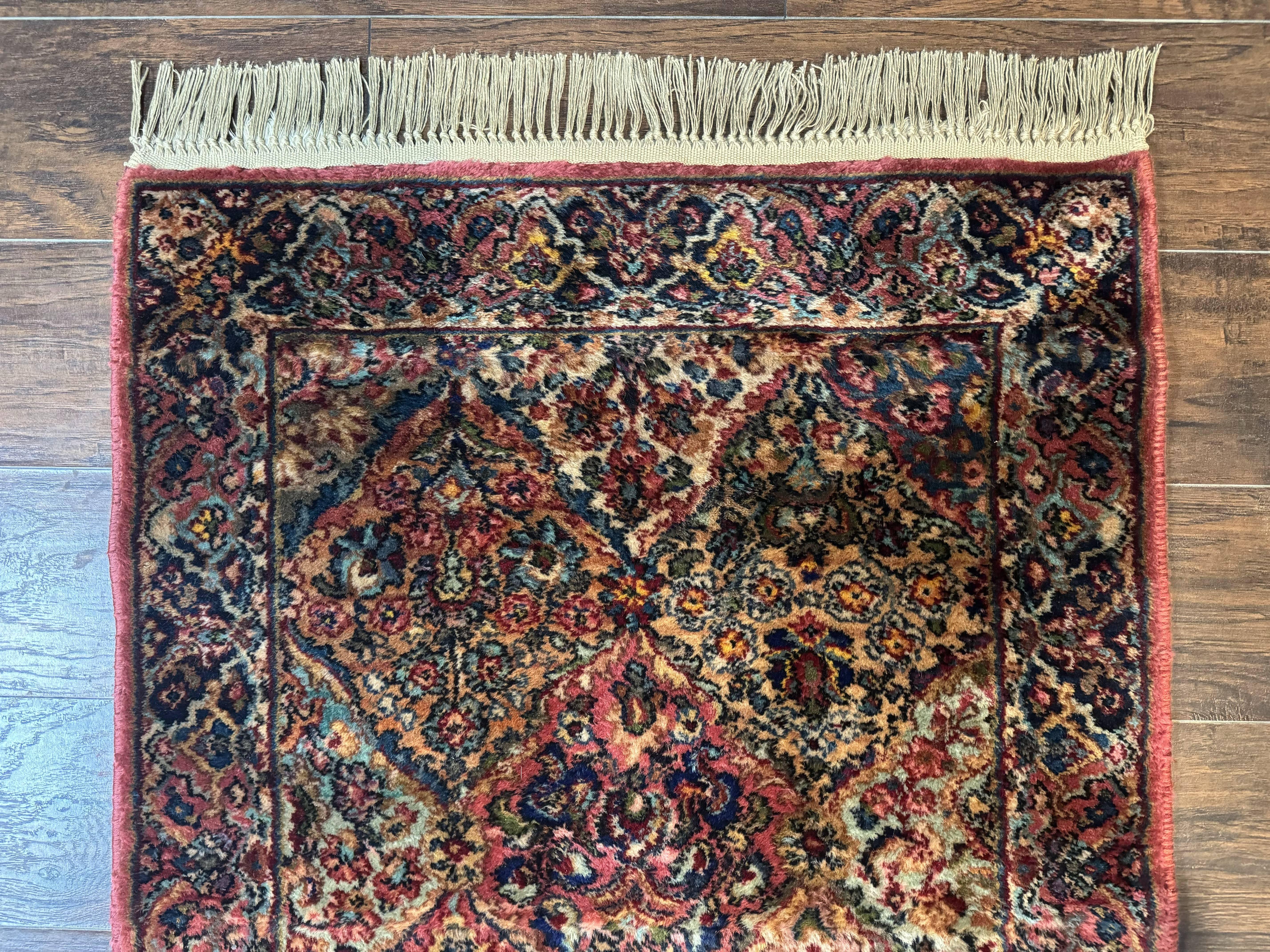 Karastan Runner Rug 3x16, Multicolor Panel Kirman #717, Rare Hard to Find Discontinued Wool Pile Karastan, 700 Series Karastan Runner 3 x 16 - Jewel Rugs