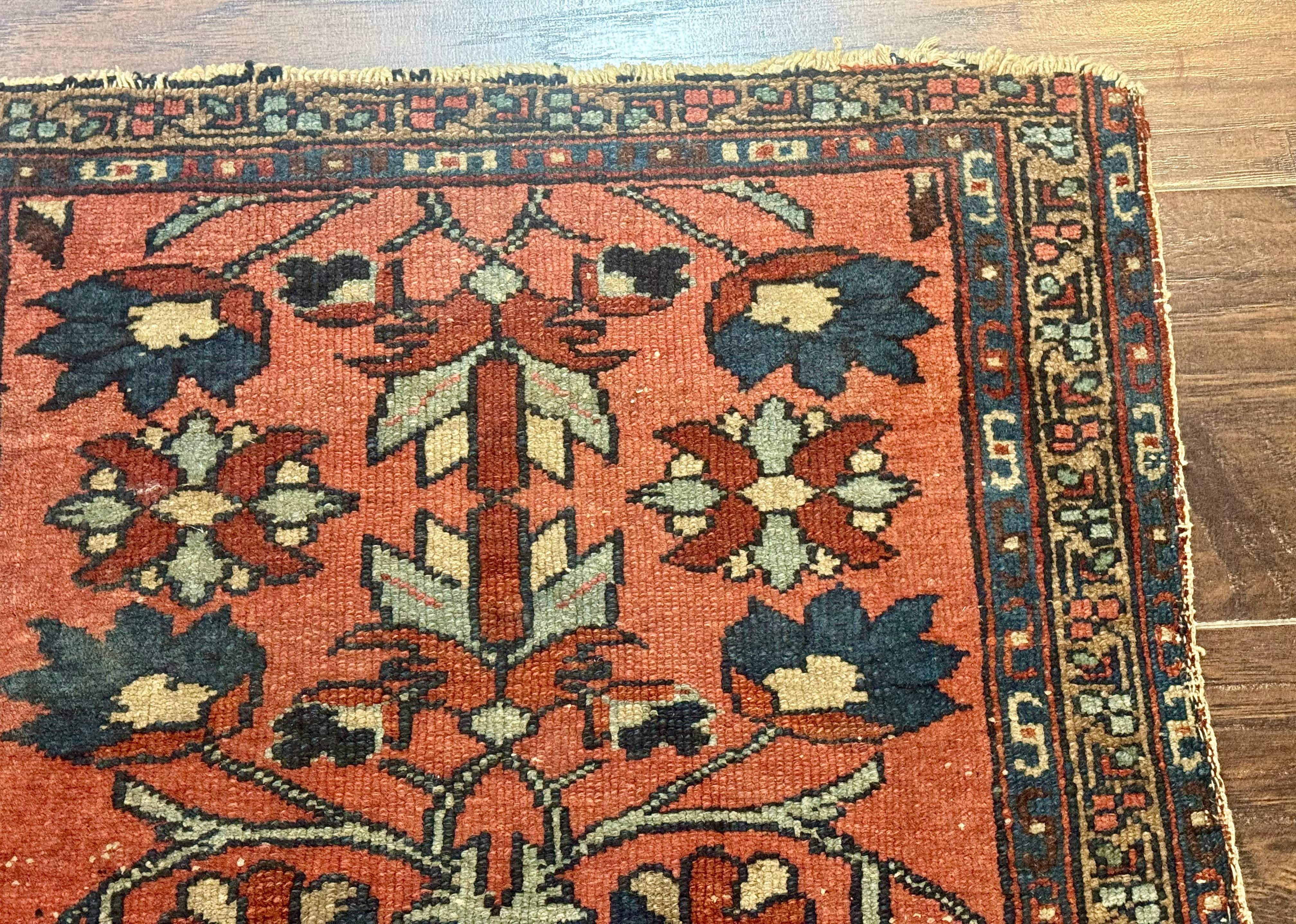 Small Persian Hamadan Rug 2x3 – Red Antique Wool Hand-Knotted - Jewel Rugs