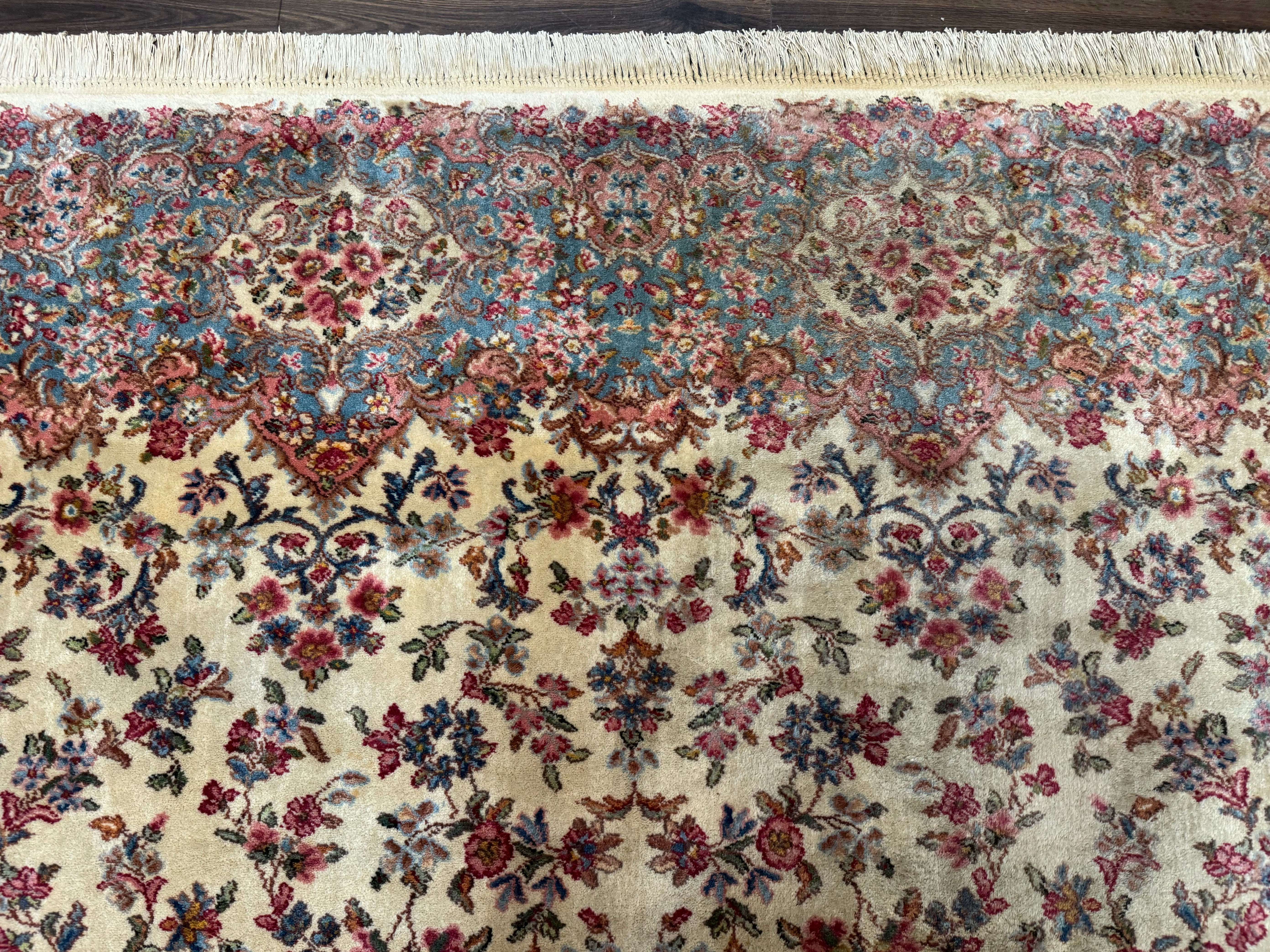 Karastan Rug 10x16 Ivory Kirman #788, Original 700 Series, Wool Pile Vintage Discontinued - Jewel Rugs