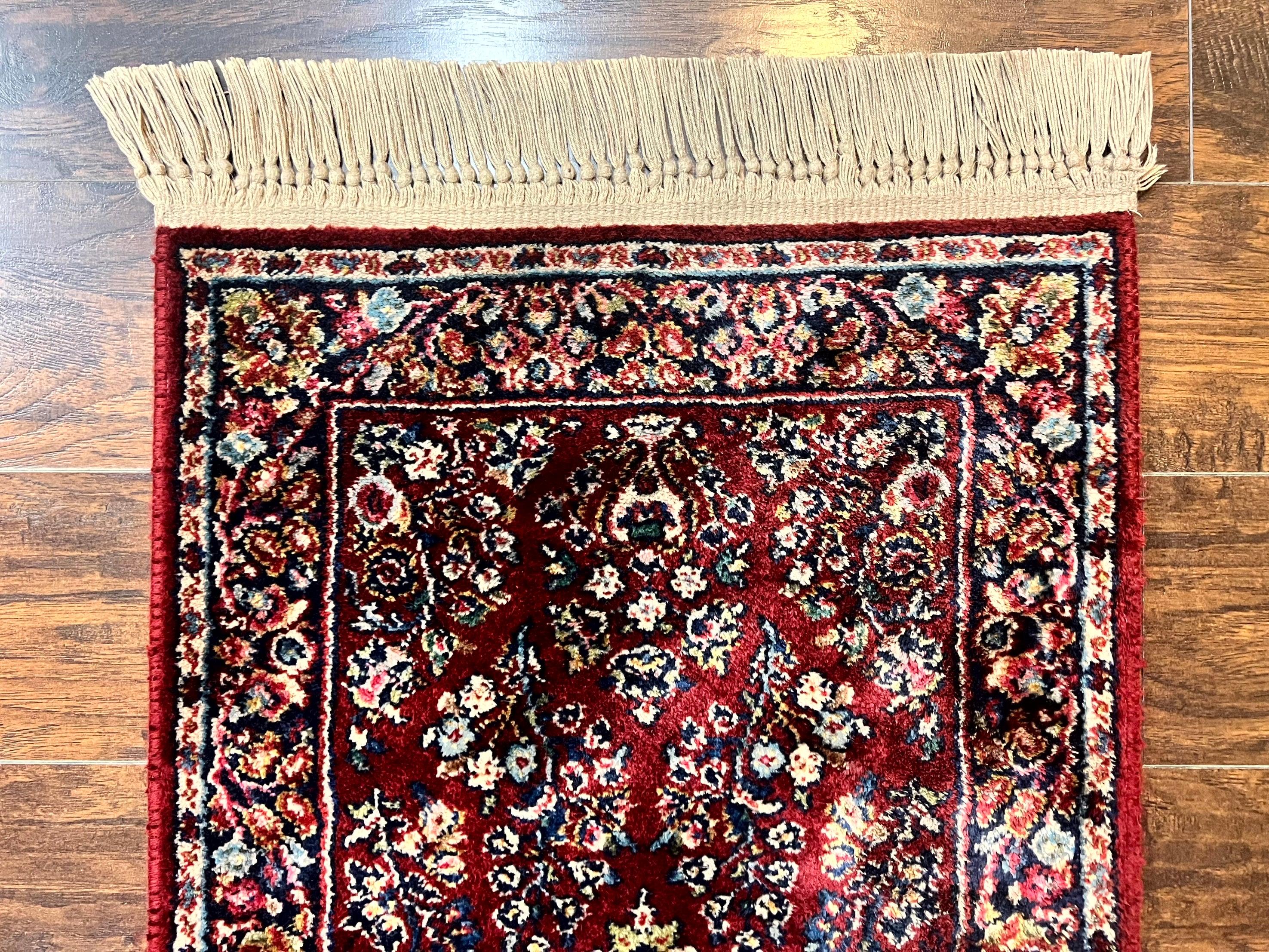 Small Karastan Rug 2x4 Red Sarouk #785, Karastan Wool Pile Rug, Original 700 Series, Discontinued Vintage Karastan Carpet - Jewel Rugs