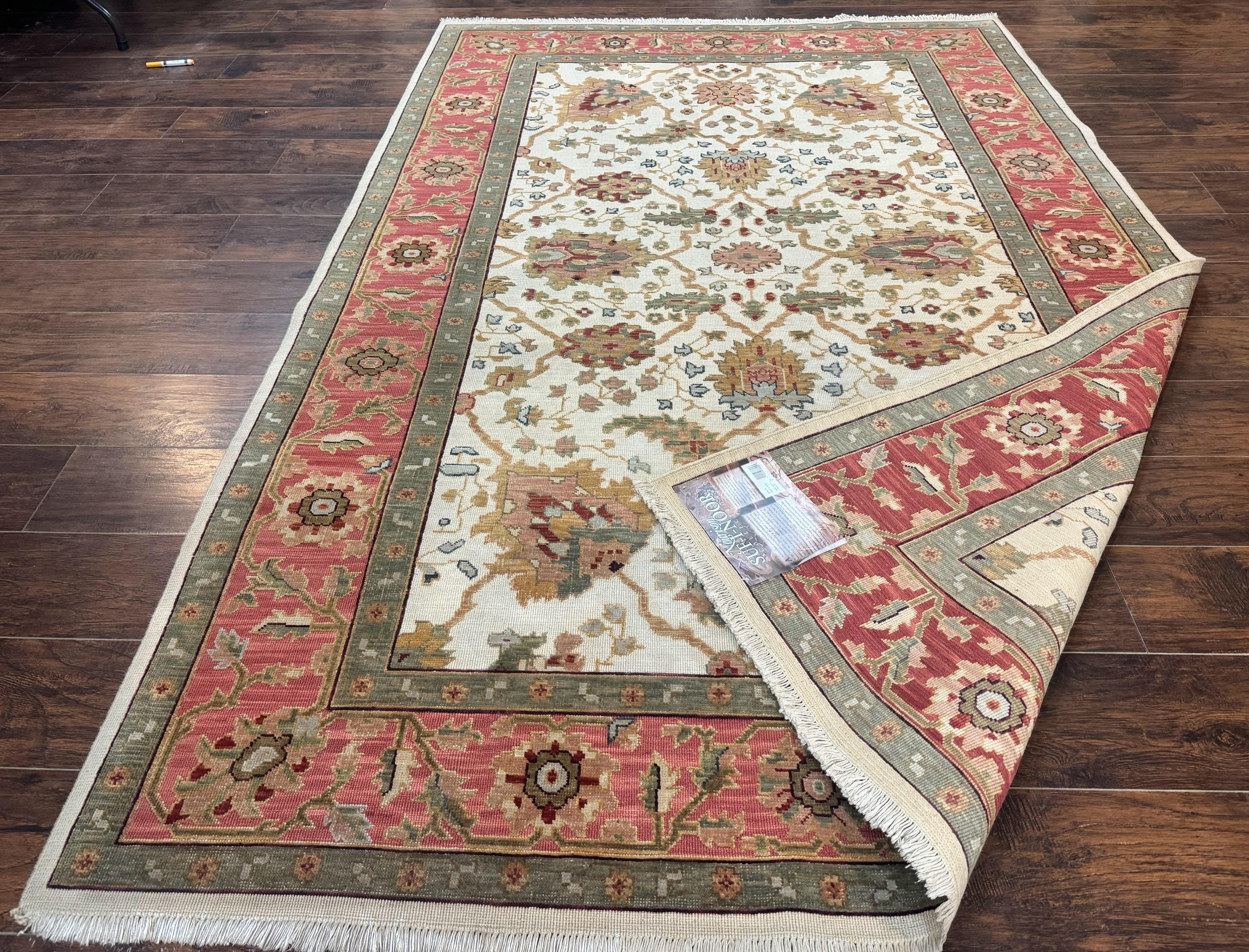 Flatweave Soumak Rug 6x9, Nourison Rug, Wool Handmade, Floral, Ivory - Jewel Rugs
