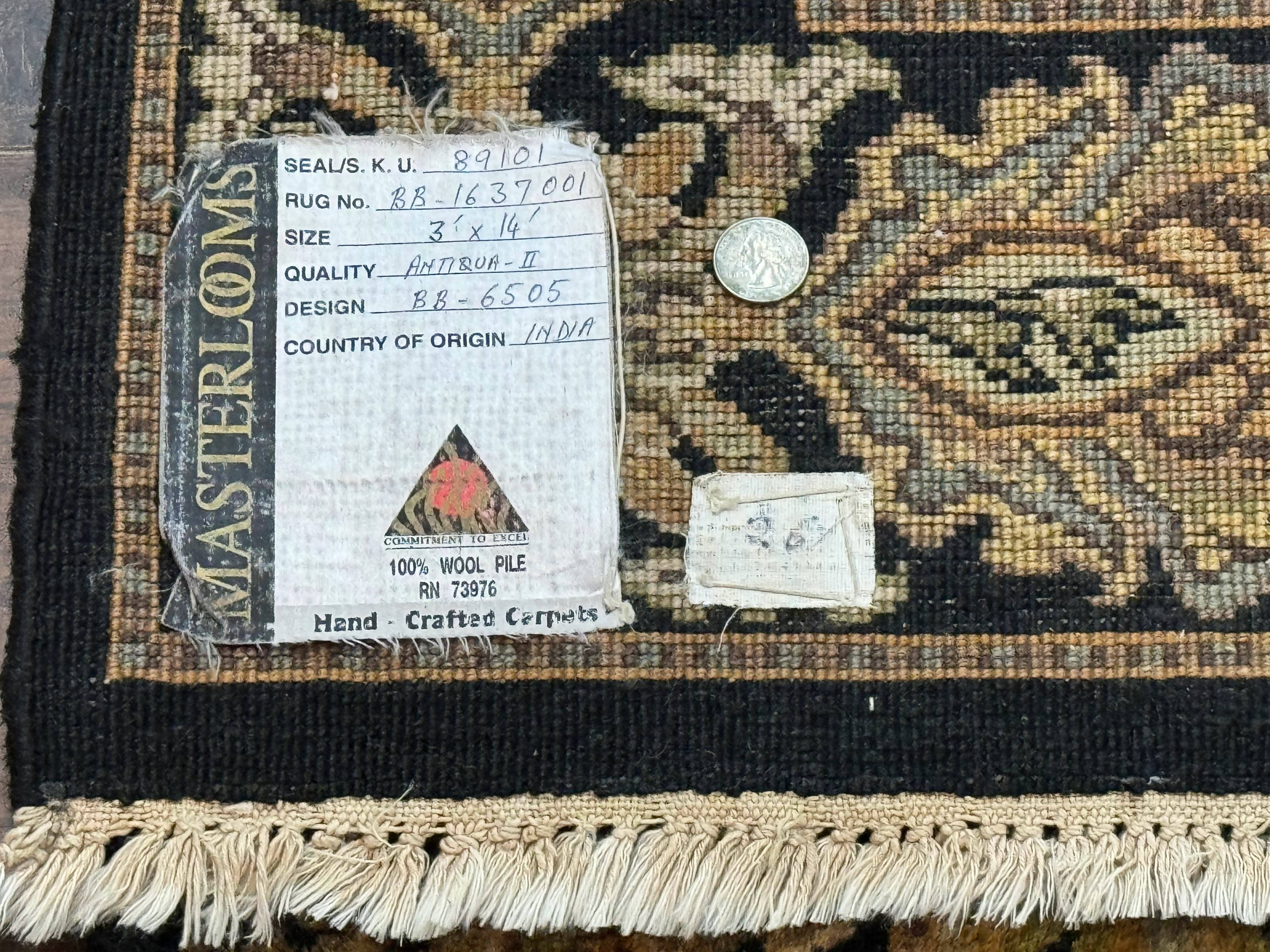 Indian Runner Rug 3x14, Panel Design, Oriental Carpet for Hallway - Jewel Rugs