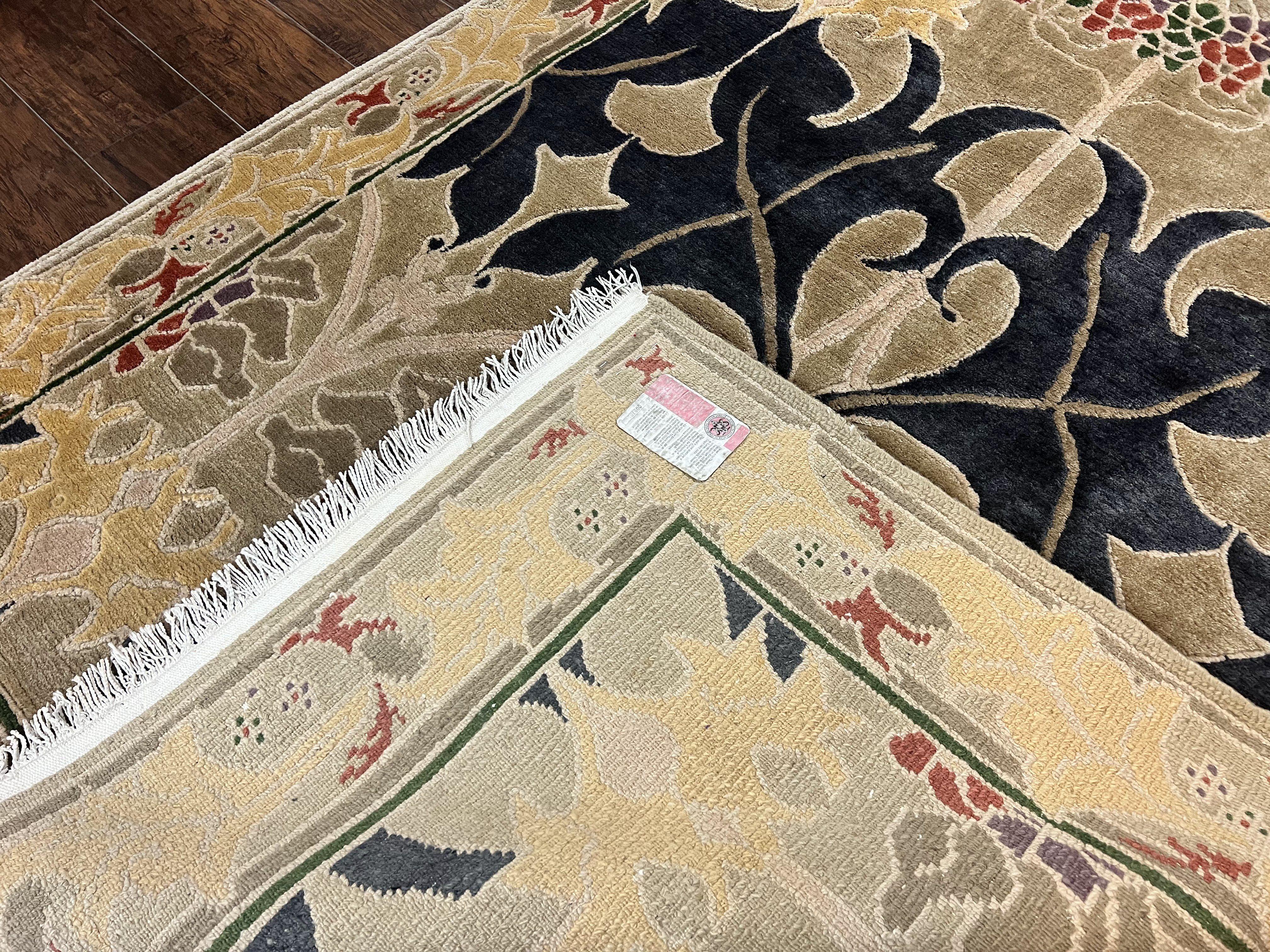 Tibetan Tufenkian Rug 6x9, Wool Hand Knotted Modern Carpet, Abstract Handmade Rug, Soft Pile - Jewel Rugs