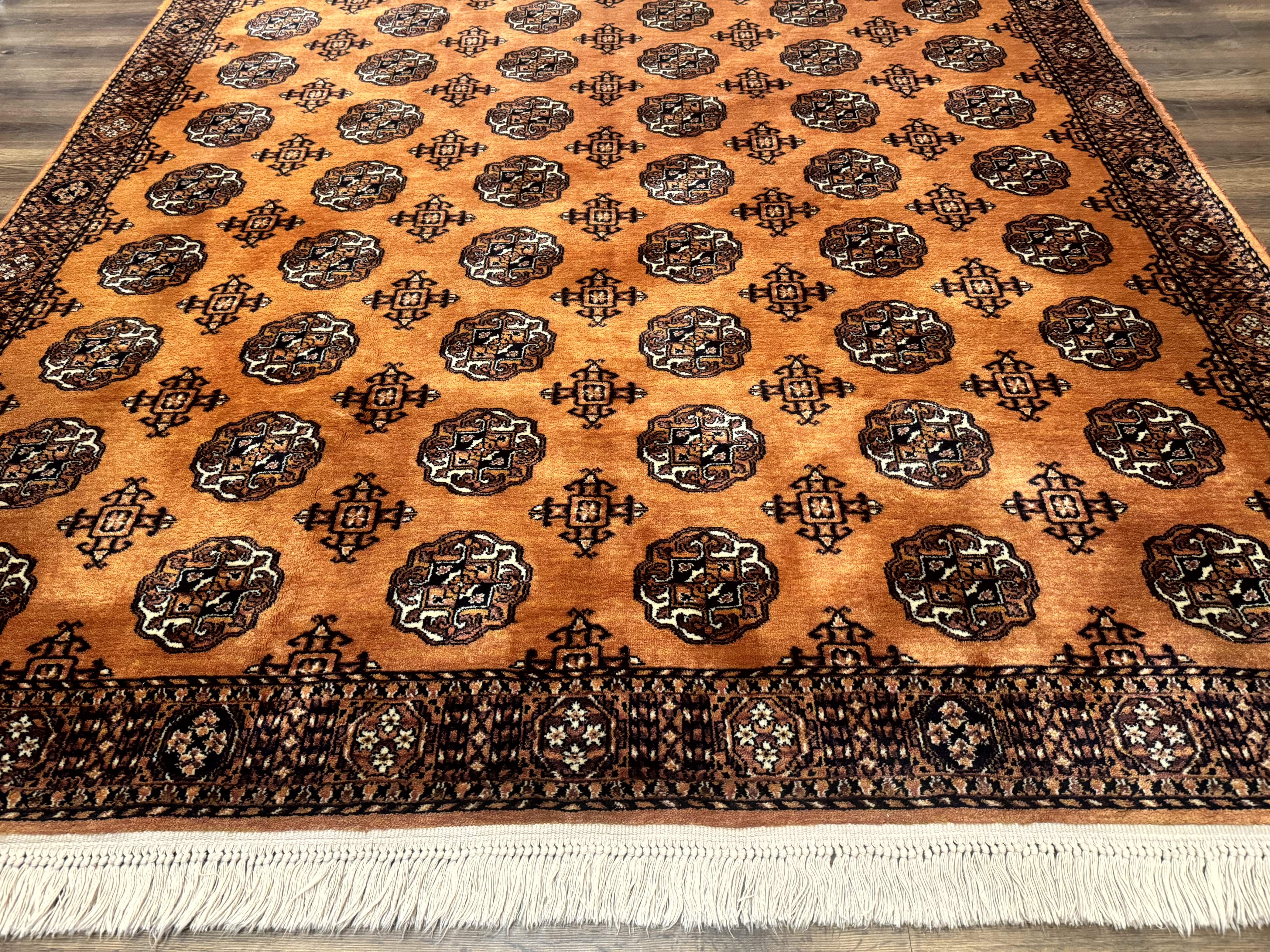 8.8 x 12 Karastan Golden Bokhara Rug #716, Wool Turkoman Carpet, Rare - Jewel Rugs