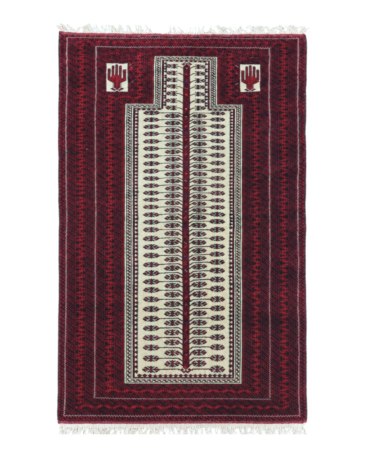 Persian Baluchi Tribal Prayer Rug 3x5 Azerbaijan 3' 1" x 4' 11" - 2604J013