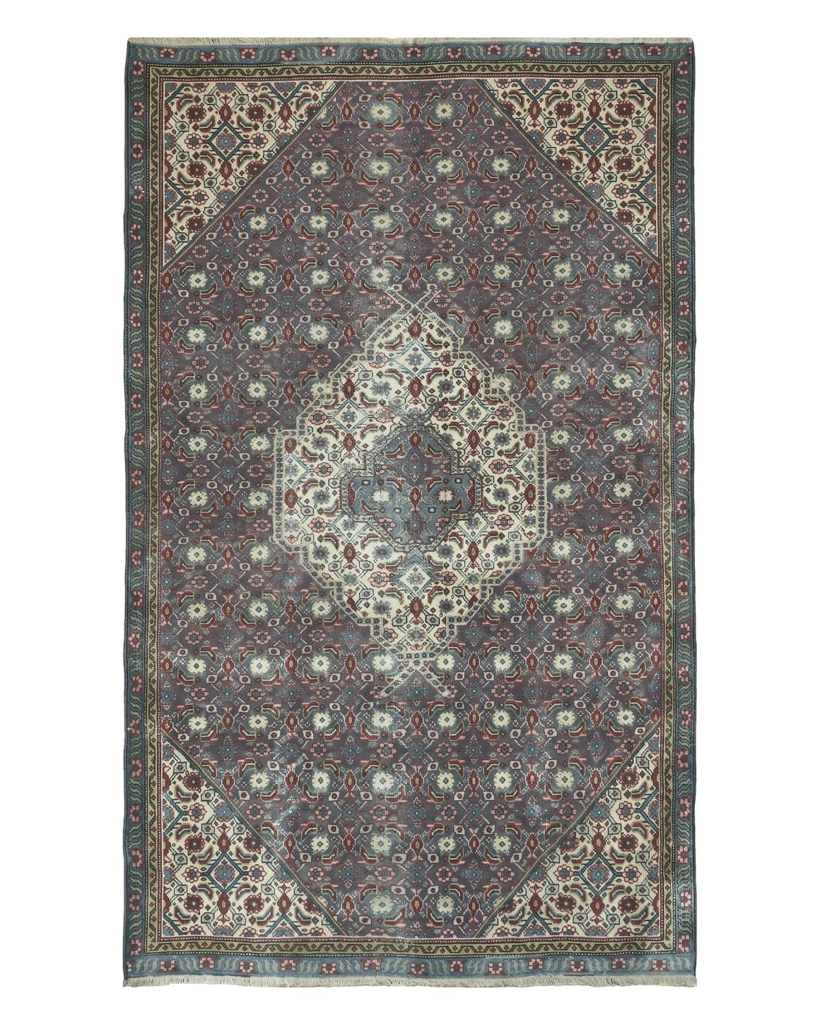 Persian Bidjar Rug 5x7, Herati Pattern Medallion, Purple Azerbaijan 5' x 7' - 2605J044