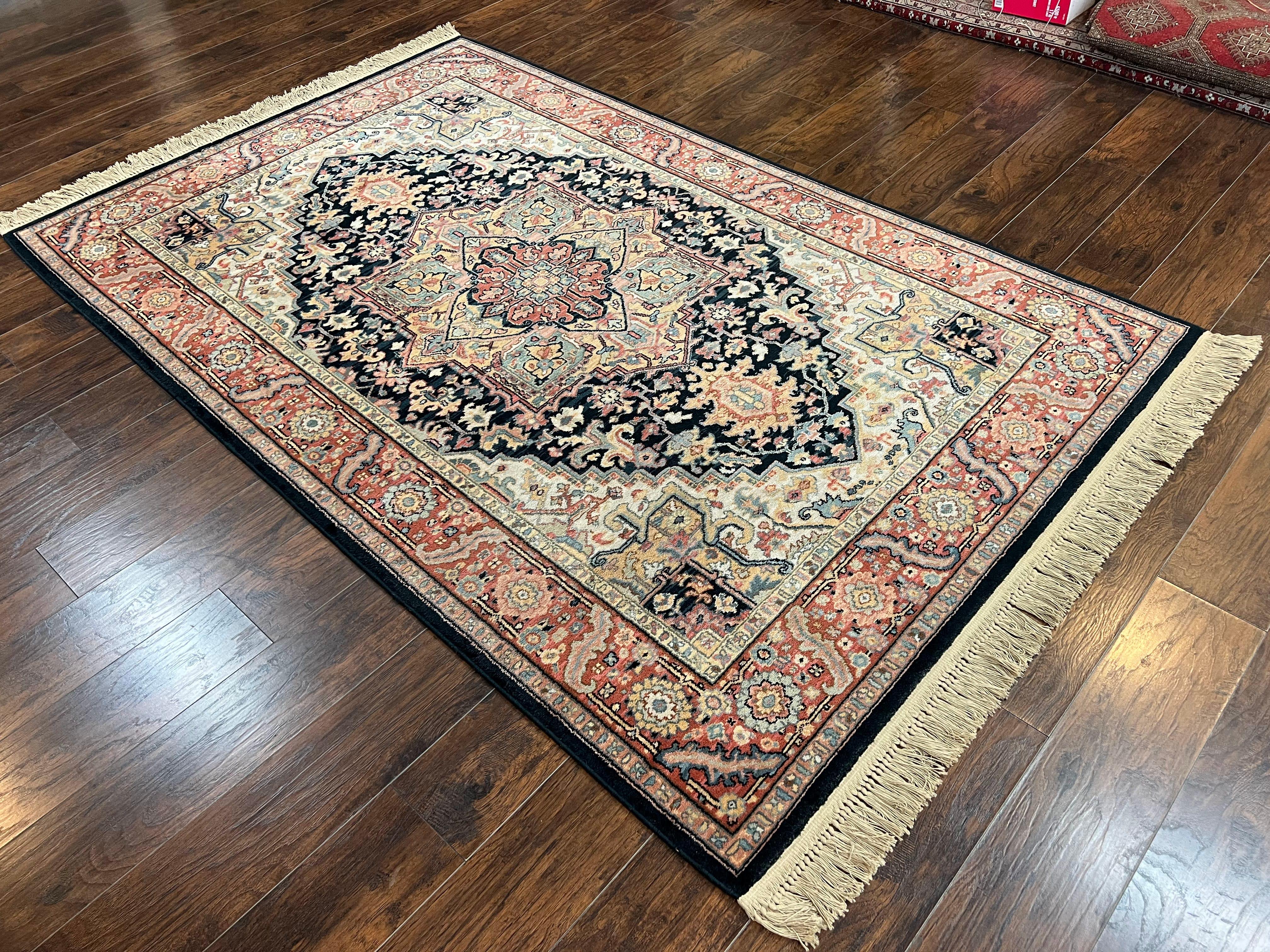 Karastan Navy Heriz #700/701 Rug, 5.9 x 9 Karastan Carpet, 100% Wool Pile, Discontinued Vintage Karastan Rug, Original 700 Series, Geometric - Jewel Rugs