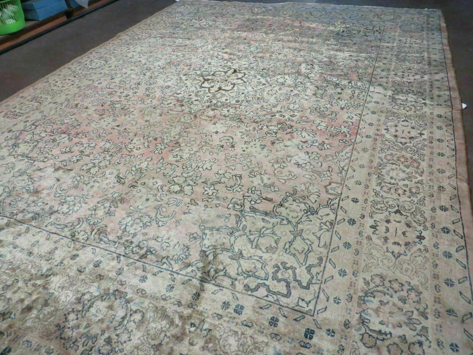 9x12 Persian Rug - Muted Colors - Shiny Wool - Antique Persian Carpet - Room Sized Wool Rug - Allover Floral Design - Hand Knotted Rug - Jewel Rugs