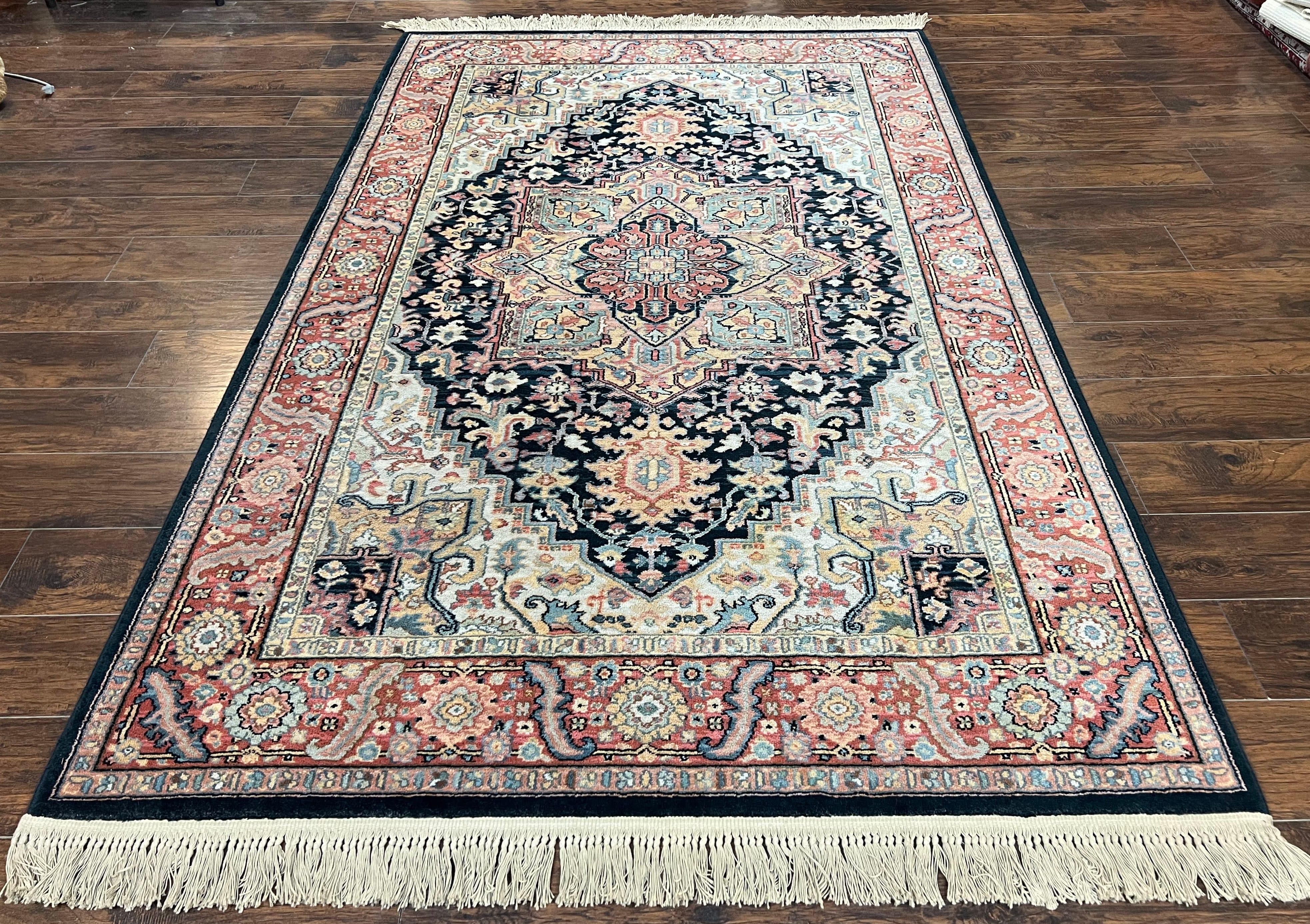 Karastan Navy Heriz #700/701 Rug, 5.9 x 9 Karastan Carpet, 100% Wool Pile, Discontinued Vintage Karastan Rug, Original 700 Series, Geometric - Jewel Rugs