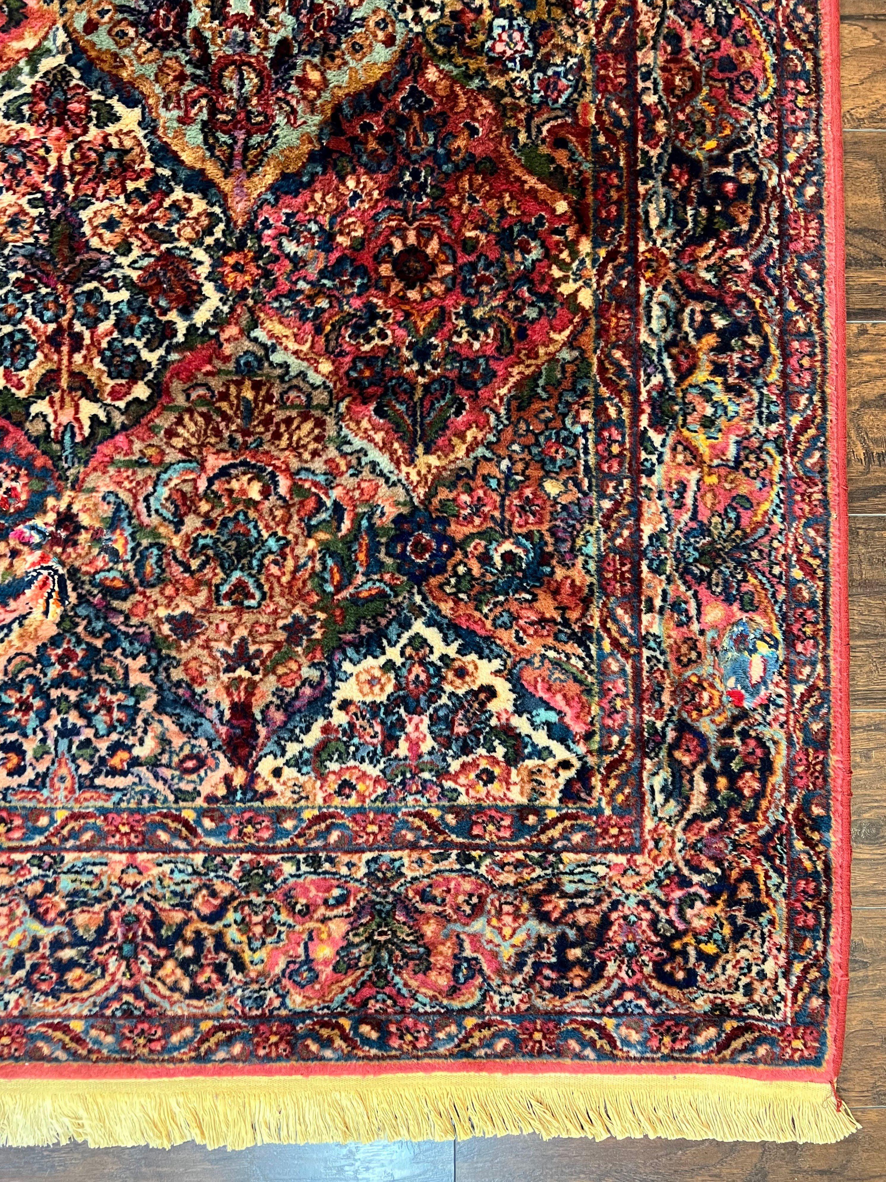 Karastan Multicolor Panel Kirman Rug #717, Wool Karastan Rug 5' 9" x 9', Antique Multipanel Kirman, Original Karastan Collection 700 Series - Jewel Rugs
