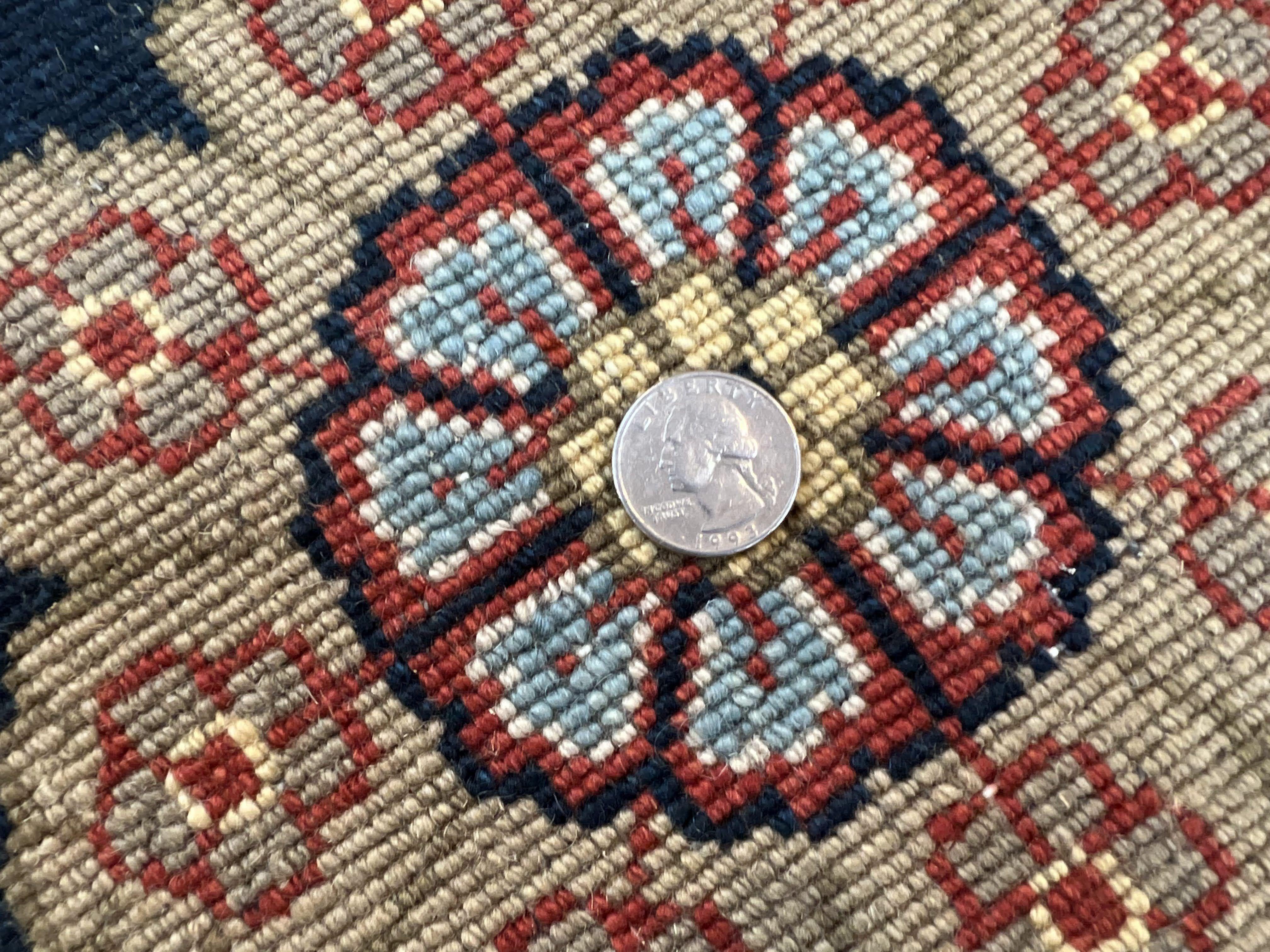 Indo Persian Rug 9x12, Hand Knotted Traditional Indian Wool Oriental Carpet 9 x 12 ft, Maroon and Navy Blue, Floral Allover 9x12 Vintage Rug - Jewel Rugs