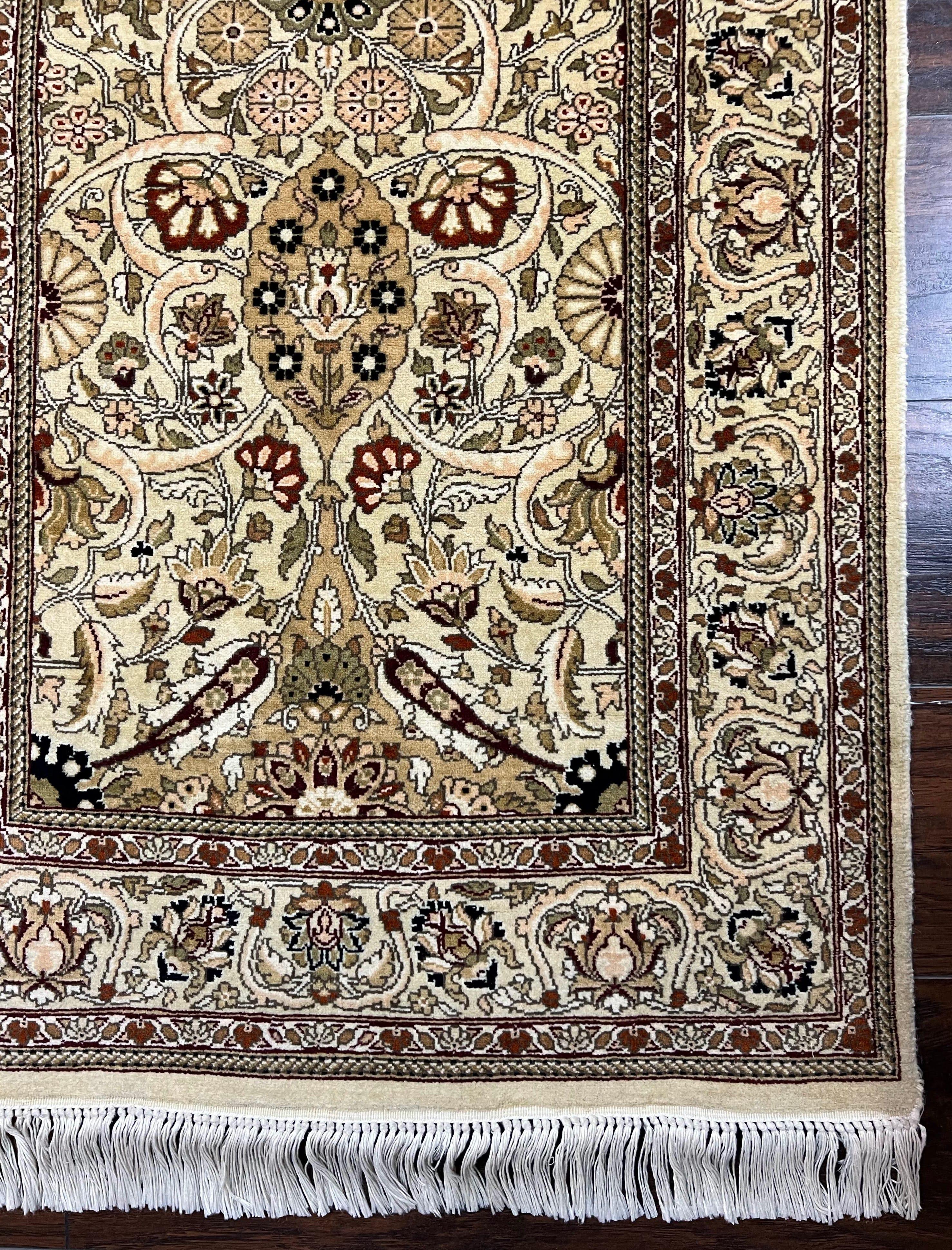 Pak Persian Runner Rug 2.8 x 16, Fine Oriental Runner 16ft Long, Hand-Knotted Wool Floral Allover Beige Tan Hallway Runner, Corridor Rug - Jewel Rugs