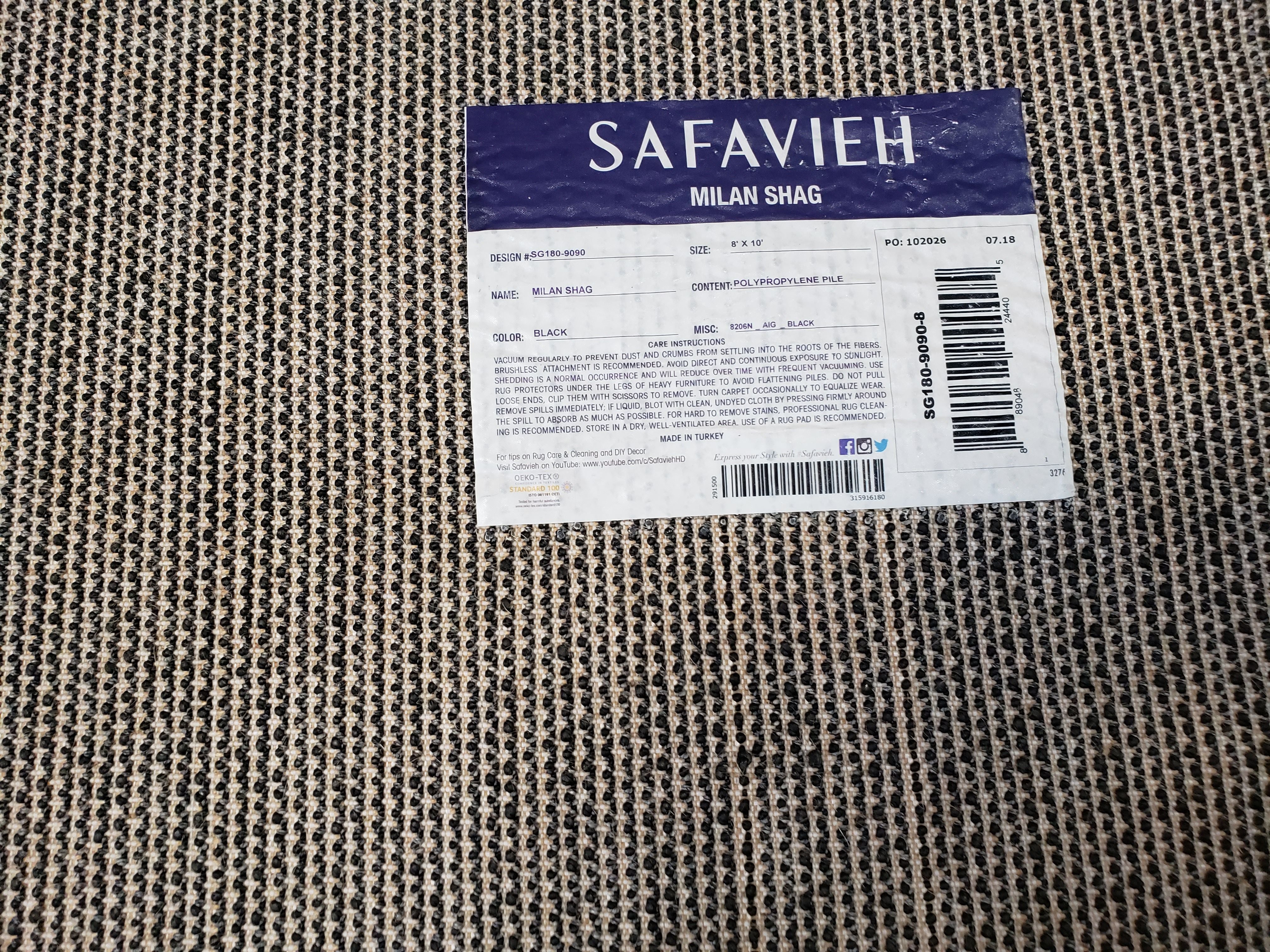 Black Shag Rug 8x10, Savafieh Milan Fluffy Black Carpet, Room Sized Shag Rug, Modern Contemporary Rug, Soft Living Room Rug, Bedroom Rug - Jewel Rugs