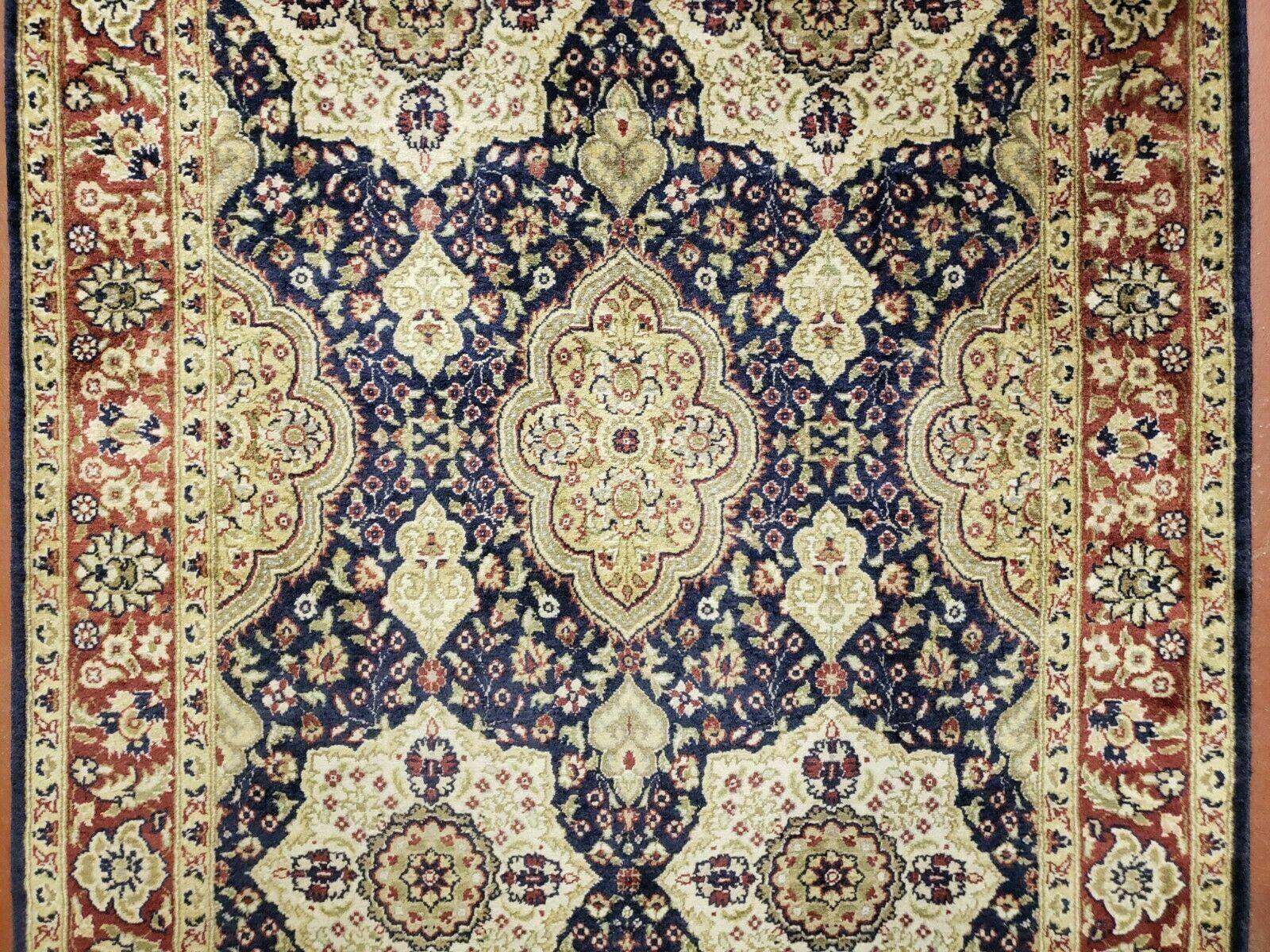 3' X 5' Vintage Handmade Pakistan Floral Wool Rug Nice - Jewel Rugs