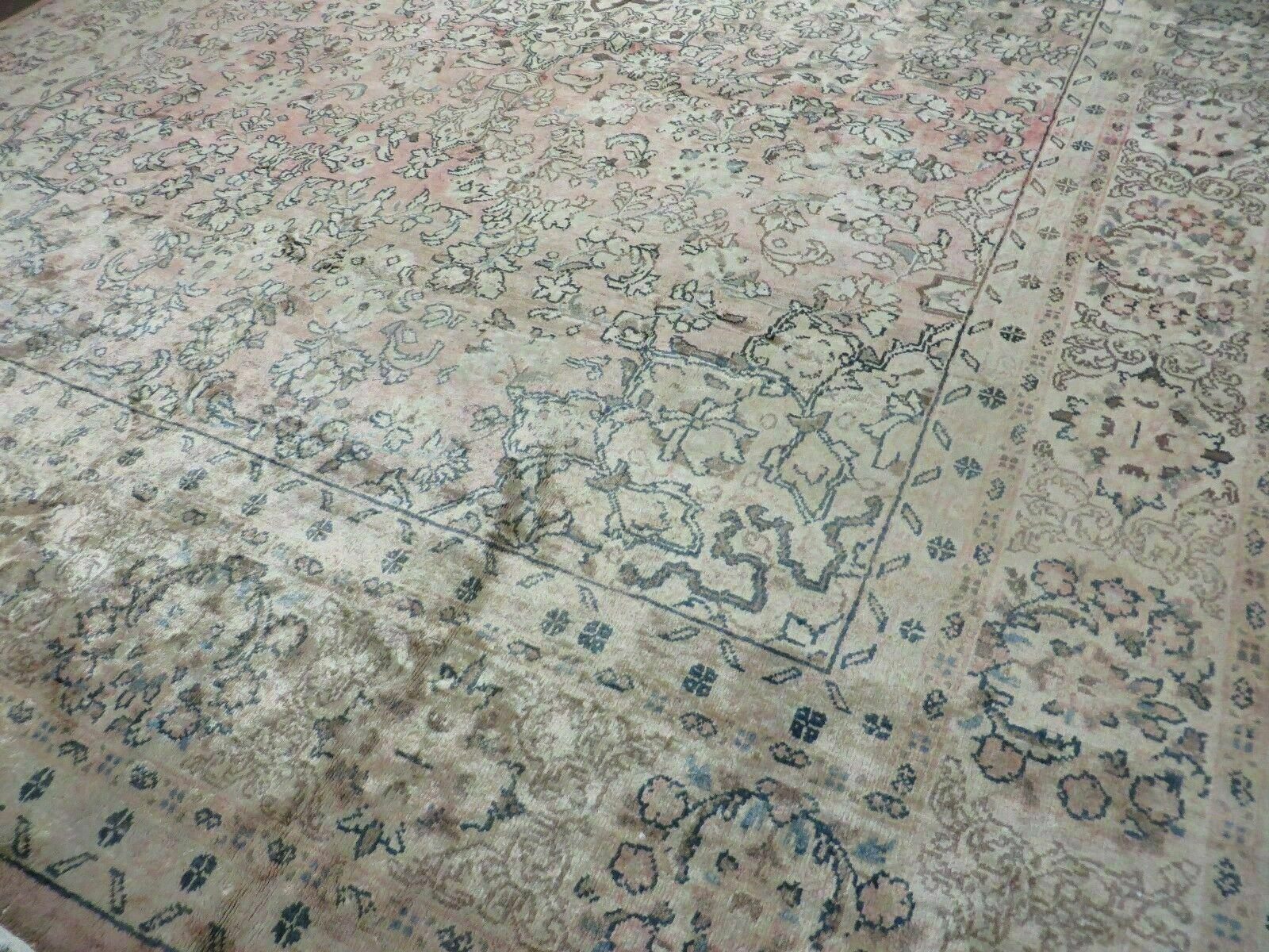 9x12 Persian Rug - Muted Colors - Shiny Wool - Antique Persian Carpet - Room Sized Wool Rug - Allover Floral Design - Hand Knotted Rug - Jewel Rugs