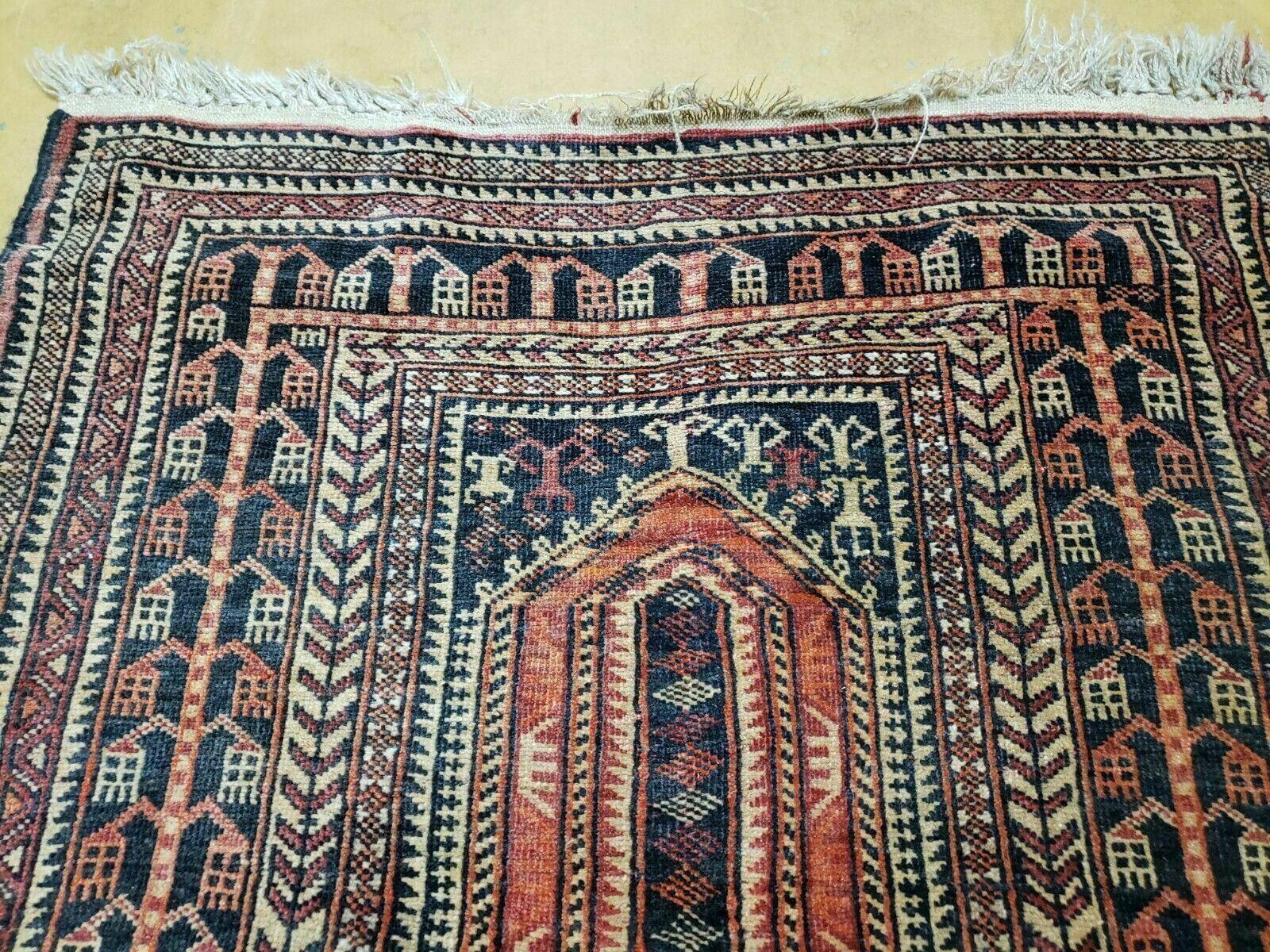 3' X 4' 3" Vintage Handmade Pakistan Balouchi Balouch Tribal Wool Rug Nice - Jewel Rugs