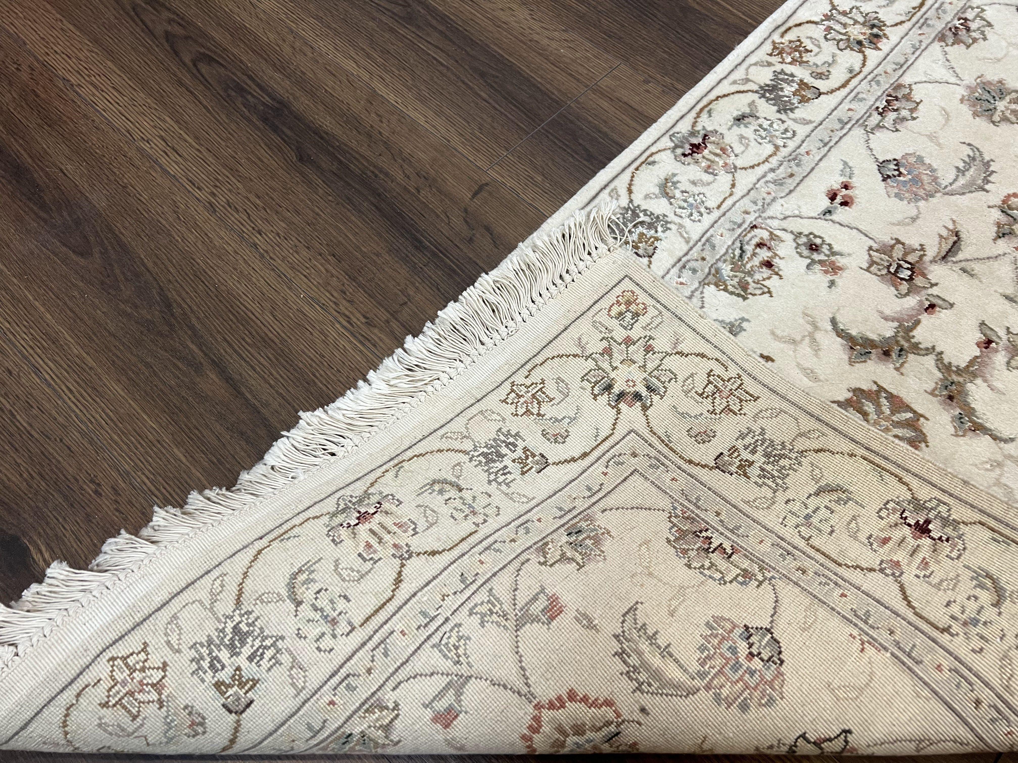 Sino Persian Runner Rug 2 x 6, Vintage Hand-Knotted Wool Ivory & Taupe Floral Hallway Rug, Traditional Fine Oriental Rug, Short Runner 2x6 - Jewel Rugs