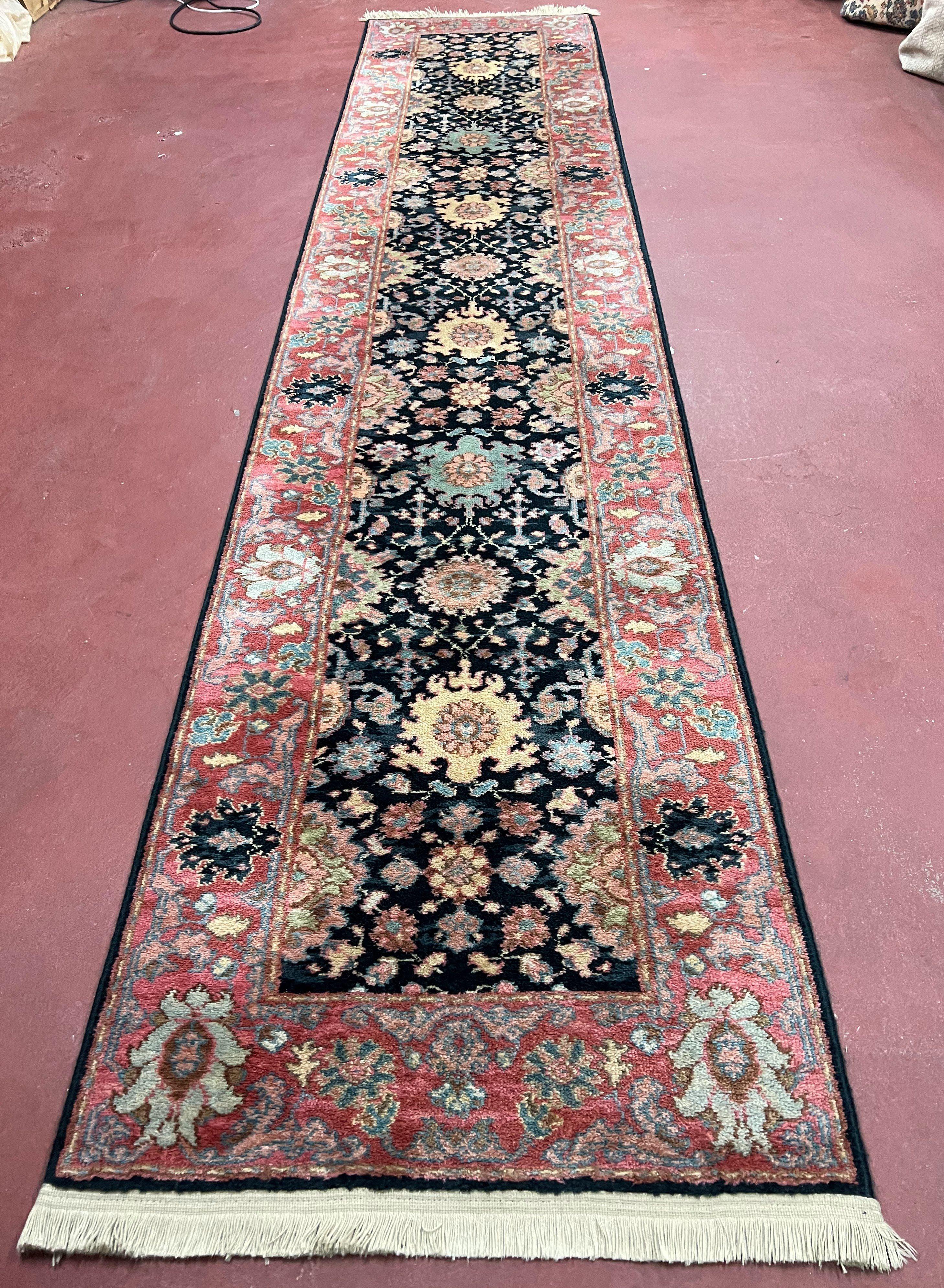 Vintage Karastan Runner Rug 2.6 x 12, Karastan Williamsburg Kurdish Pattern #559, 12ft Long Hallway Rug Wool - Jewel Rugs