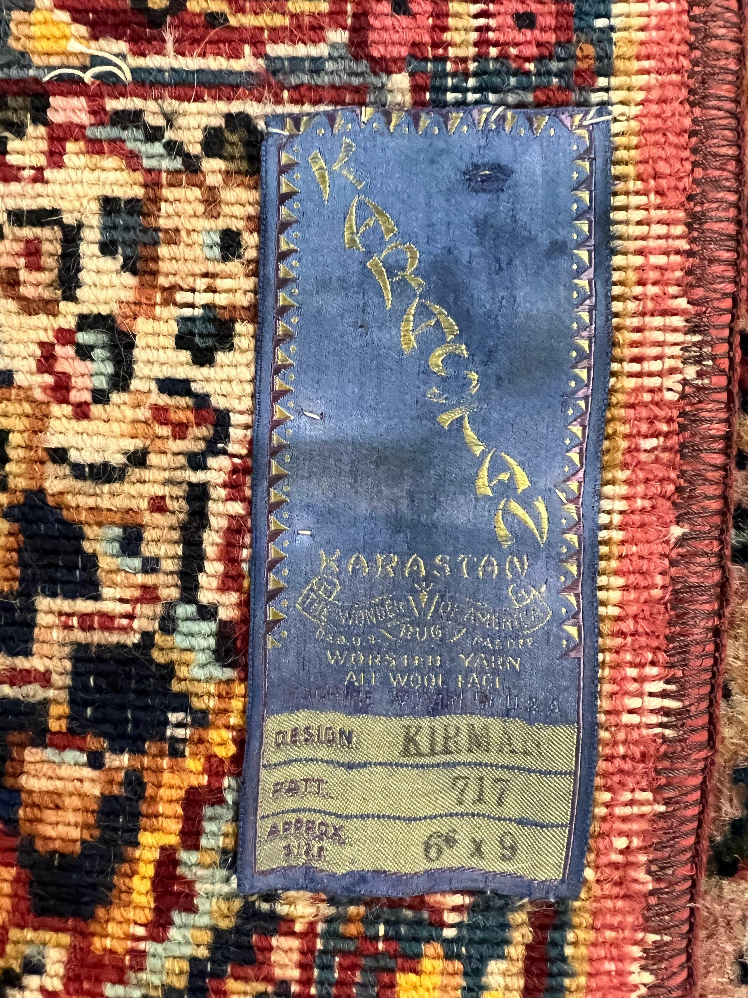 Karastan Multicolor Panel Kirman Rug #717, Wool Karastan Rug 5' 9" x 9', Antique Multipanel Kirman, Original Karastan Collection 700 Series - Jewel Rugs