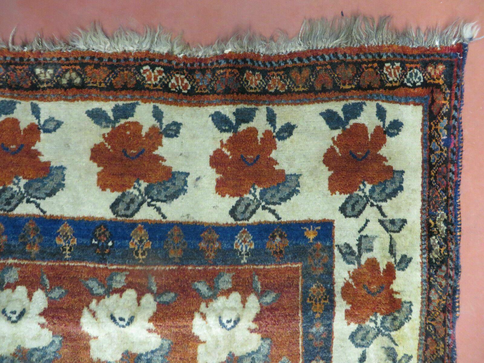 4' X 5' Semi Antique Handmade Fine Turkish Flowers Bouquet Wool Rug Nice - Jewel Rugs