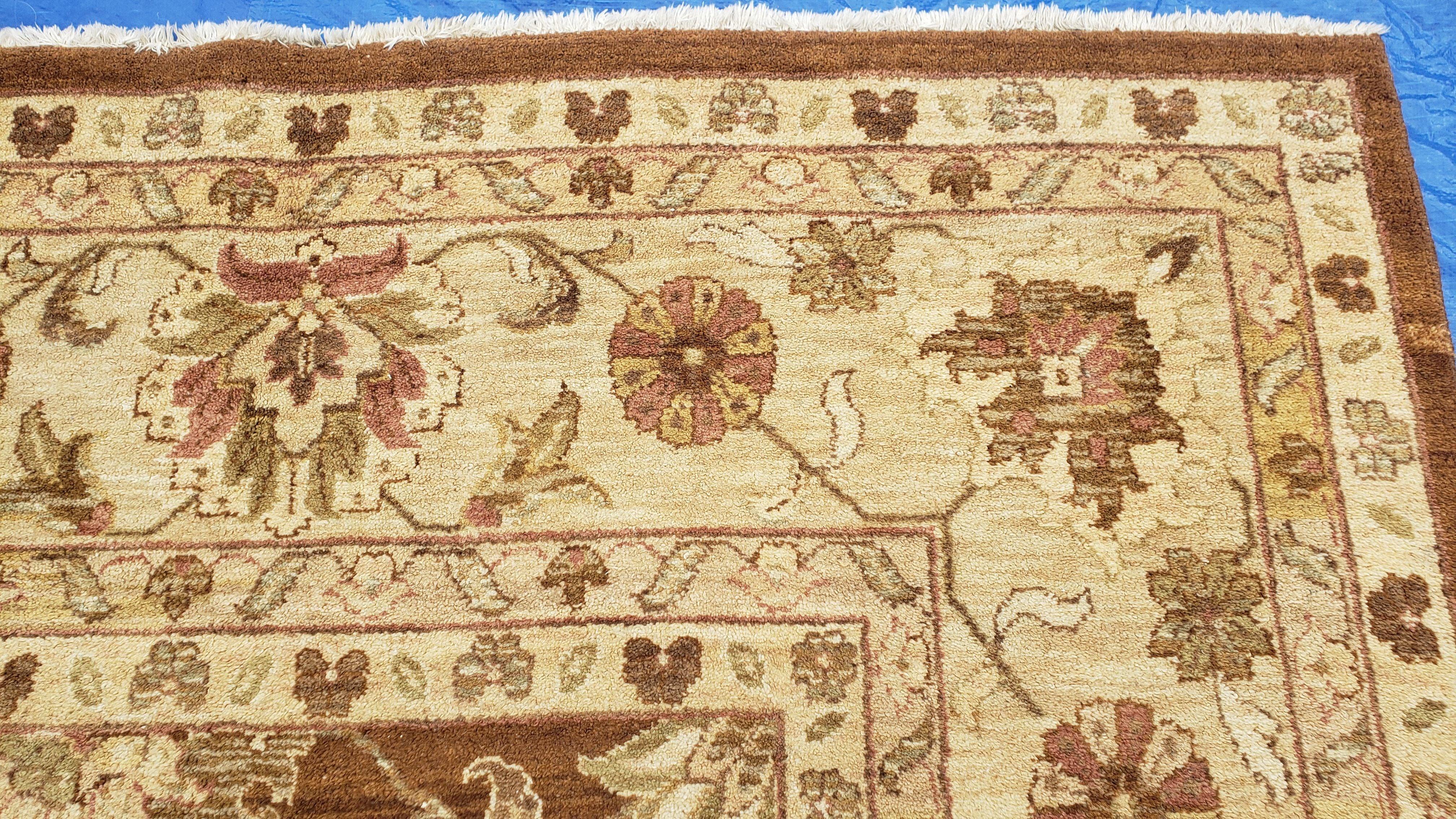 10x14 Indo-Persian Rug, 10 x 14 Mahal Sultanabad Carpet, Indian Oriental Rug 10x14, Burnt Orange & Beige Color, Handmade Wool Area Rug - Jewel Rugs