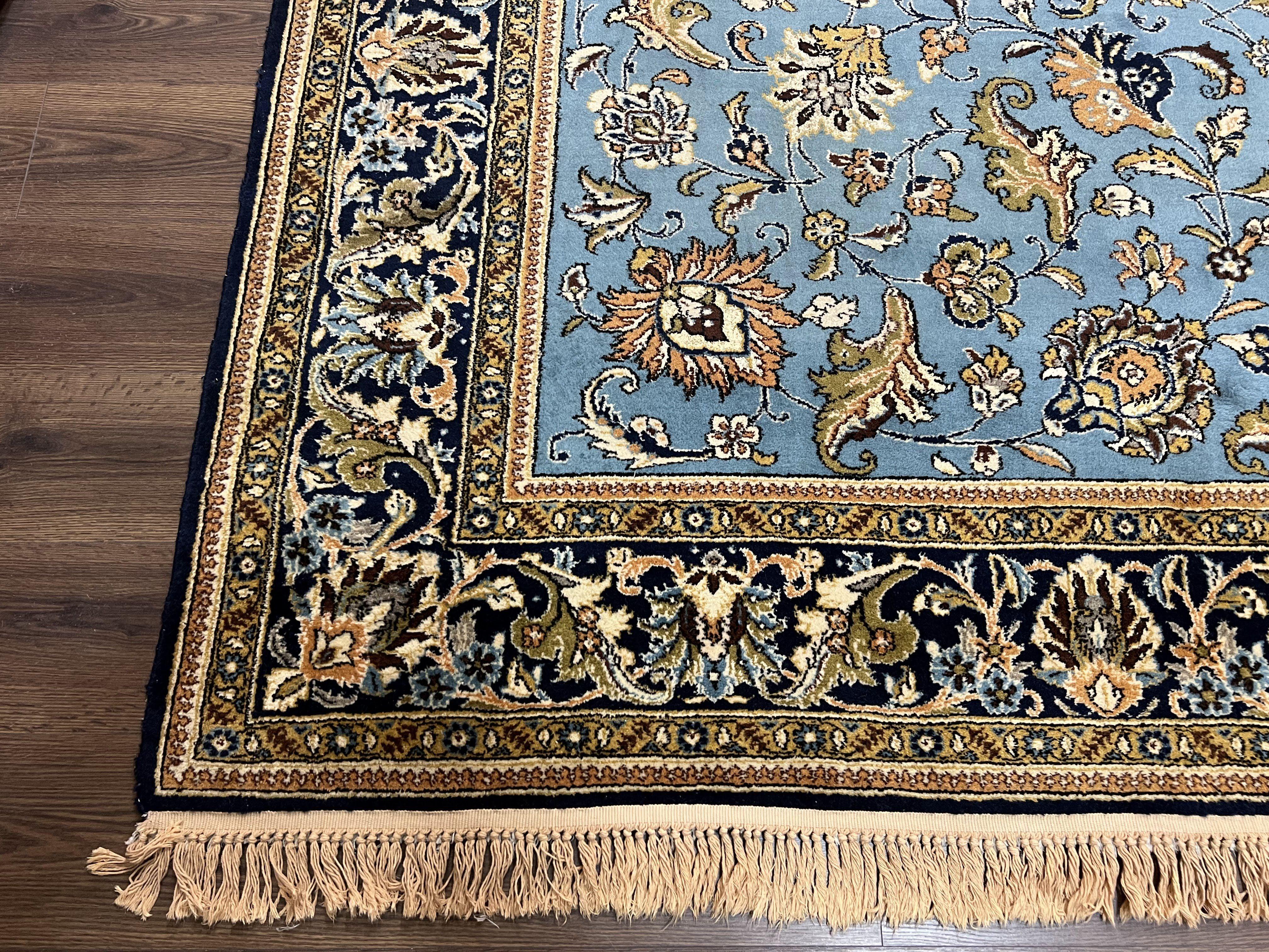 Marvelous Light Blue Persian Qum Rug 9x12 - Jewel Rugs