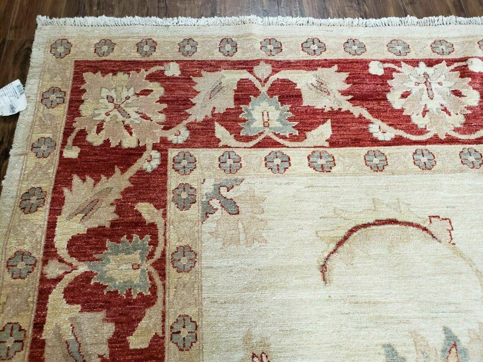 Peshawar Rug 10x14 Rug 10x14 Vintage Rug 10x14 Handmade Rug Chobi Rug Ivory Beige Red Rug - Jewel Rugs