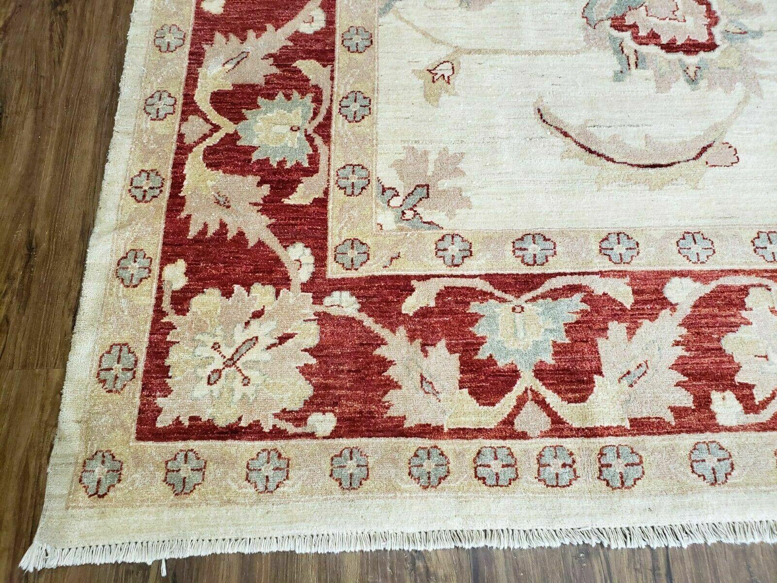 Peshawar Rug 10x14 Rug 10x14 Vintage Rug 10x14 Handmade Rug Chobi Rug Ivory Beige Red Rug - Jewel Rugs