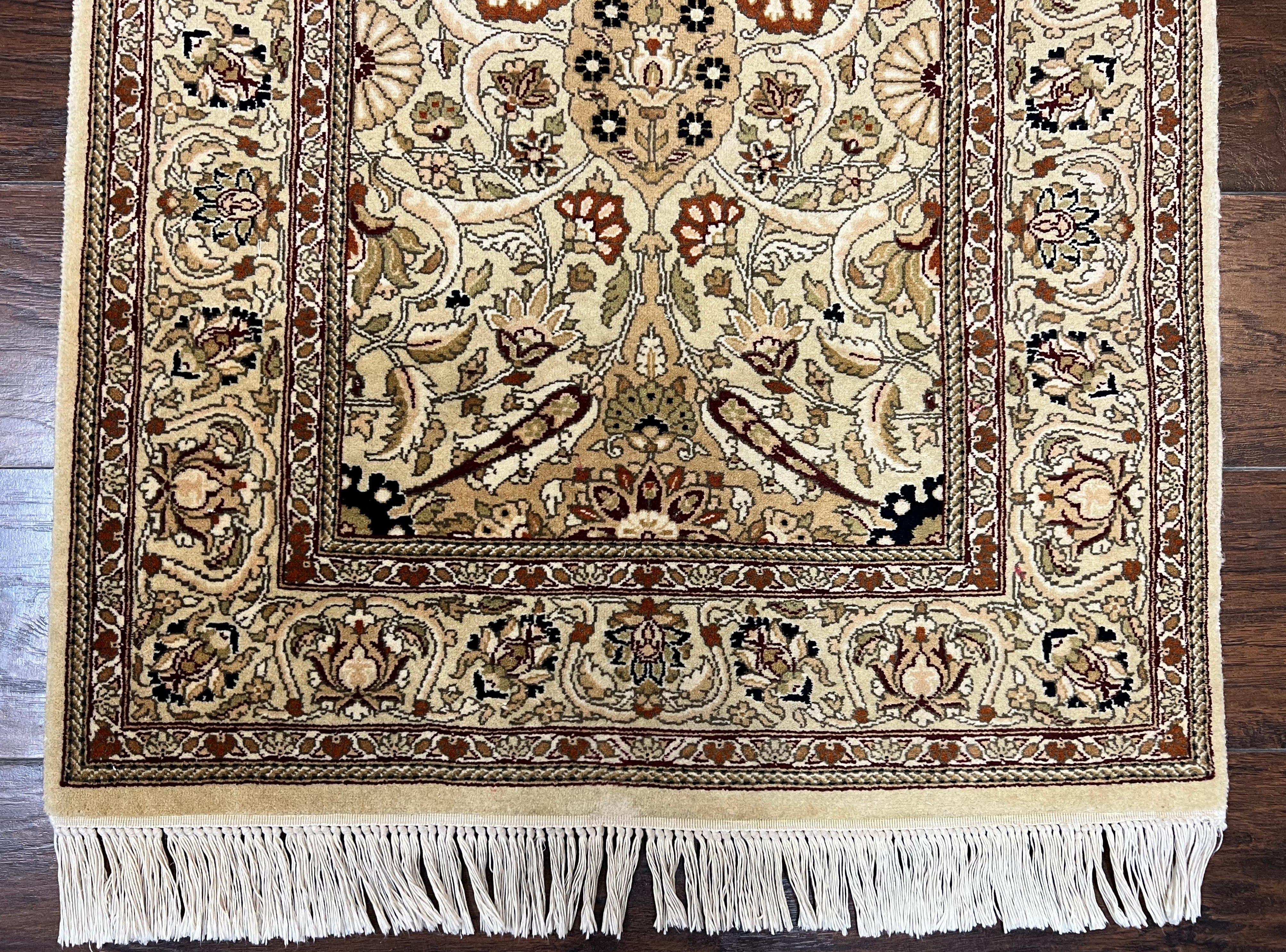 Pak Persian Runner Rug 2.8 x 16, Fine Oriental Runner 16ft Long, Hand-Knotted Wool Floral Allover Beige Tan Hallway Runner, Corridor Rug - Jewel Rugs