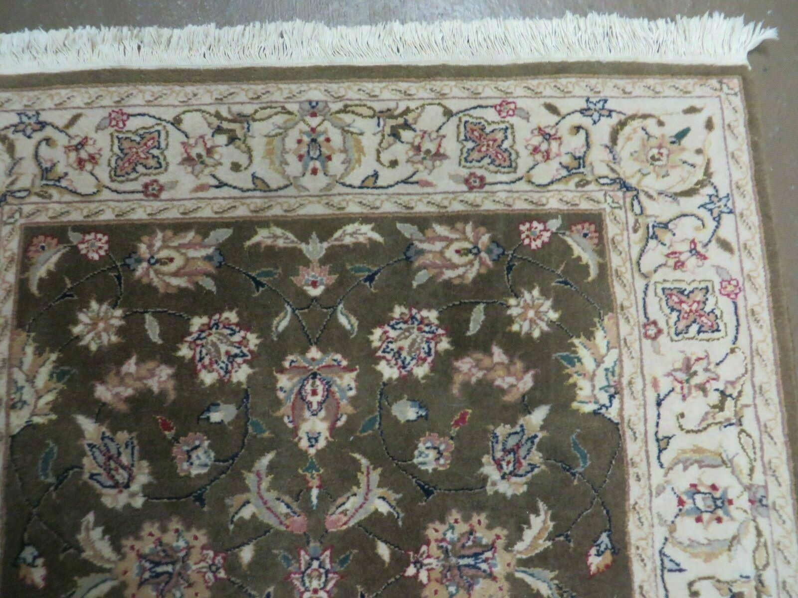 3x5 Handmade Indian Jaipur Wool Rug Vintage Carpet Hand Knotted Floral Allover - Jewel Rugs