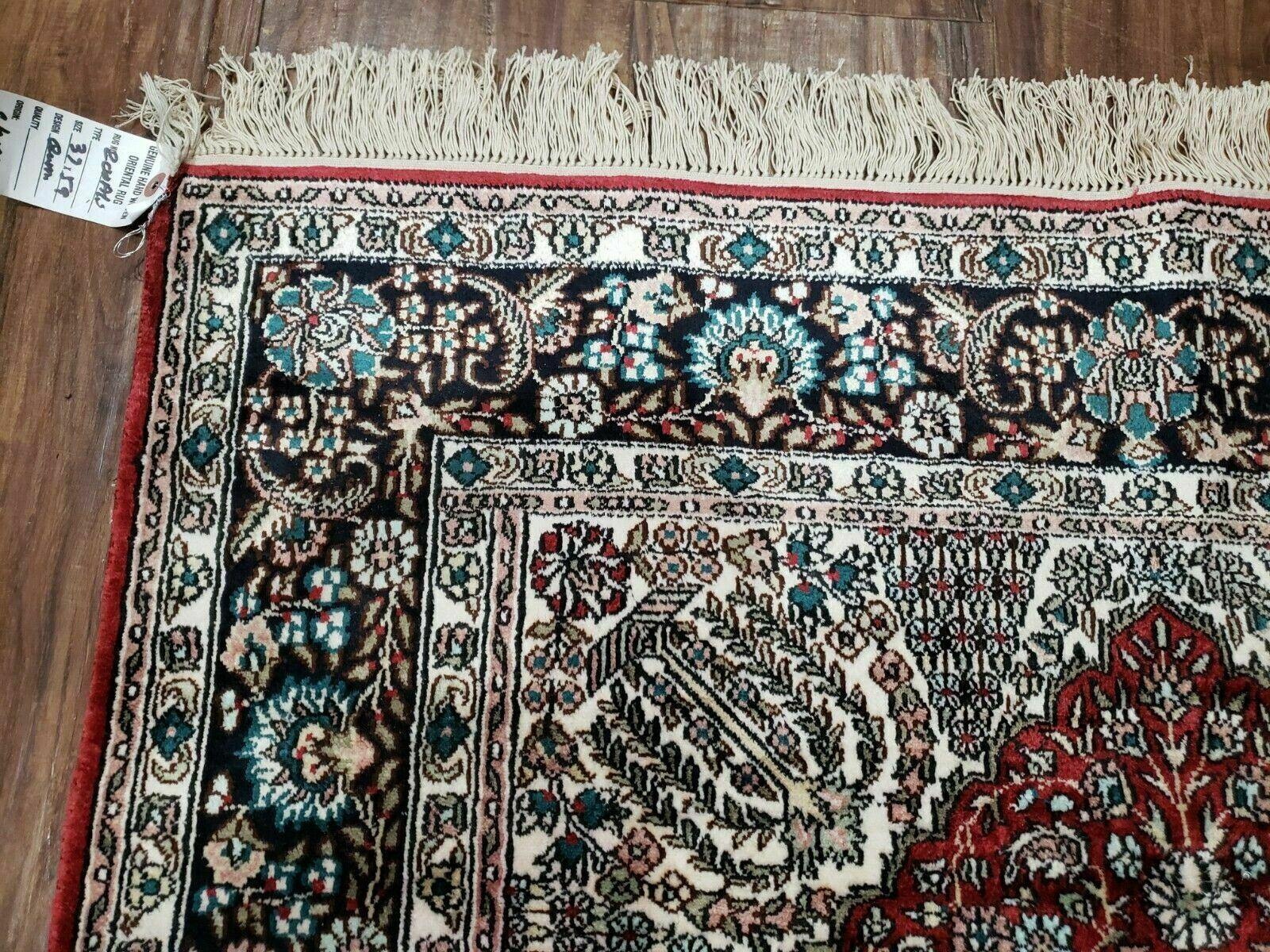 3' X 5' Vintage Fine Handmade India Oriental Kashmir Silk Rug 400 KPSI Wow - Jewel Rugs