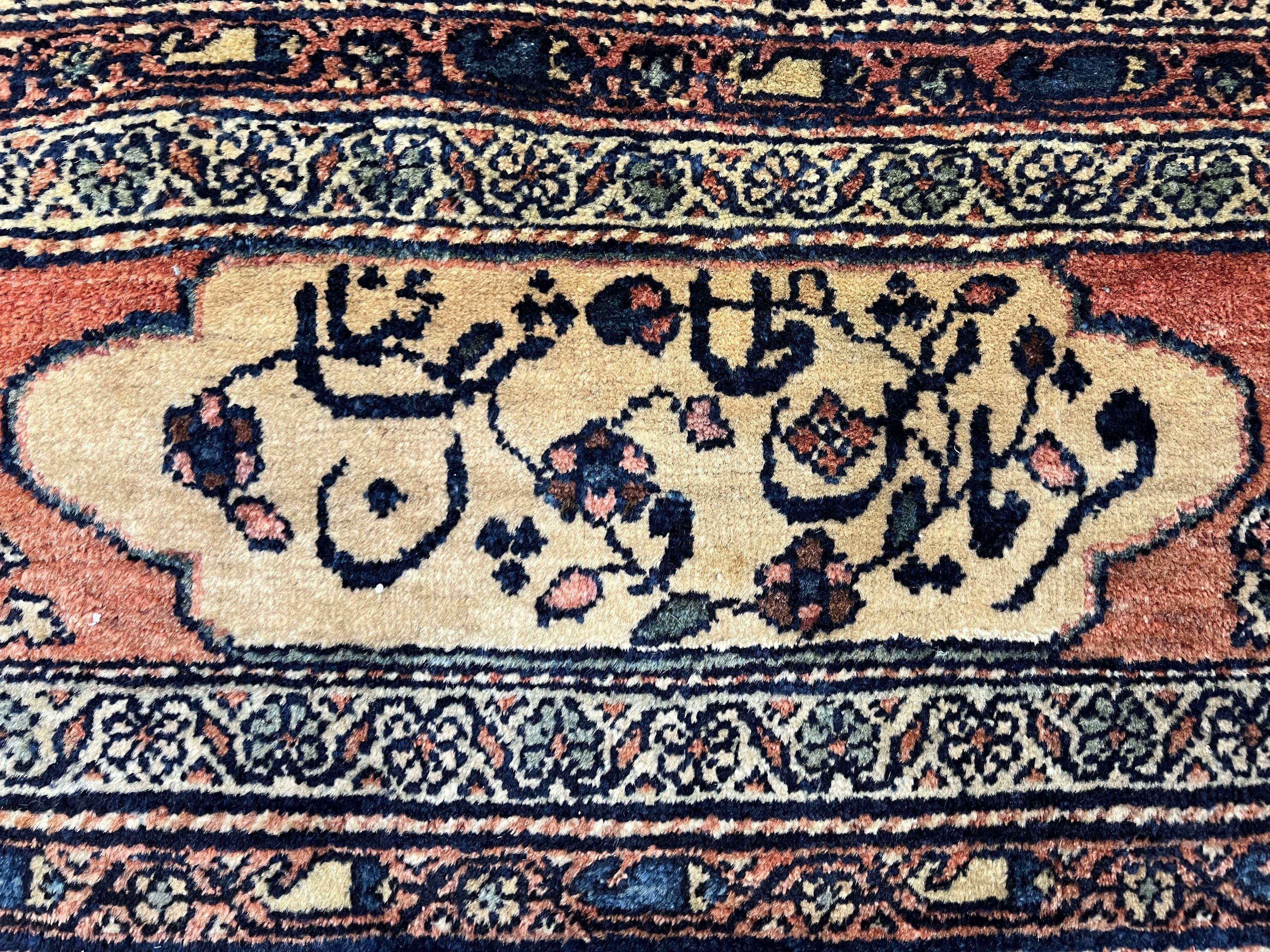 Rare Persian Farahan Rug 9x12 - Antique 1920s, Navy Blue, Master Weaver Signature - Jewel Rugs