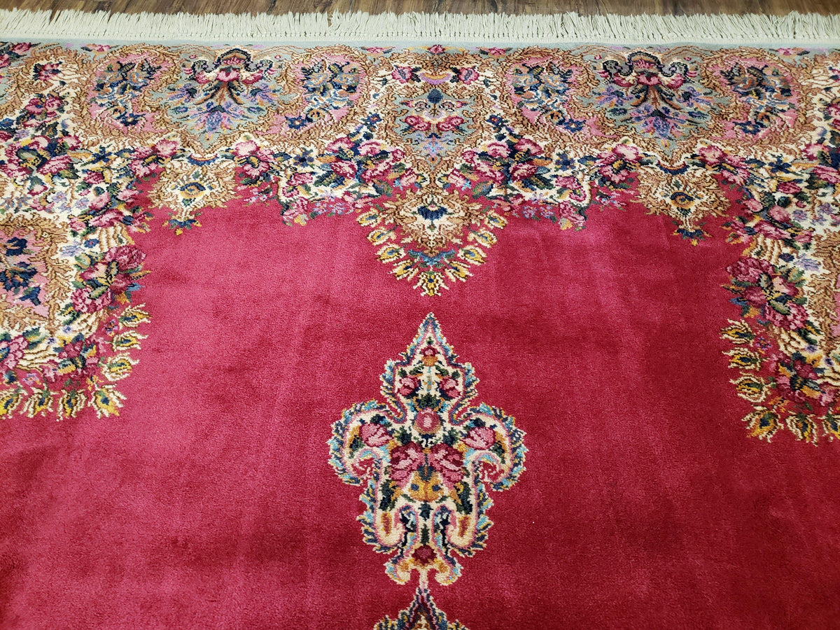 Vintage Karastan Red Kirman Rug 762, Original 700 Series, 8.8 x 12 Ka