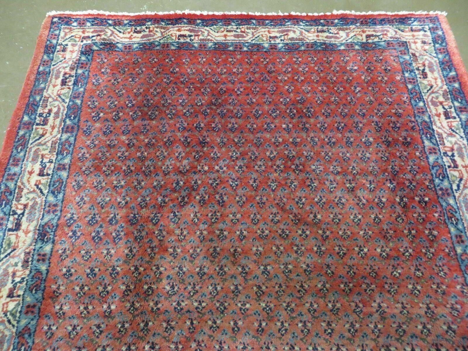Antique Persian Seraband Runner 3.7 x 11 - Red, Wool, Mir Pattern - Jewel Rugs