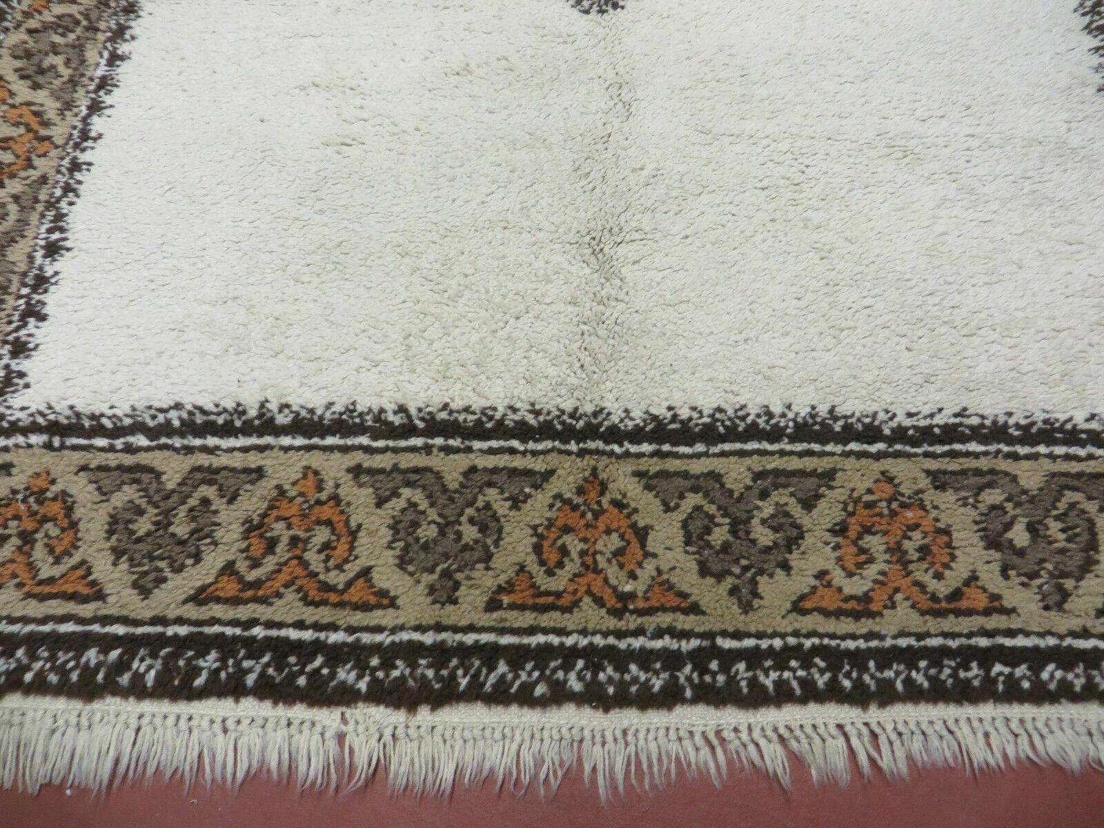 Vintage Moroccan Rug 5x7 Oriental Carpet, Wool Berber Rug, Beige & Tan Rug, Boho Tribal Rug, Open Field Medallion, Beni Ourain Rug, Handmade - Jewel Rugs