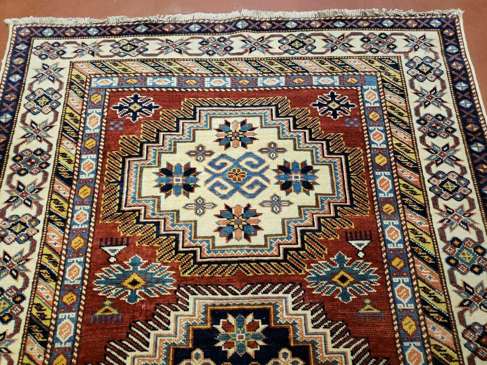 3' X 5' Vintage Handmade Turkish Caucasian Kazak Shirvan Wool Rug Colorful Nice - Jewel Rugs