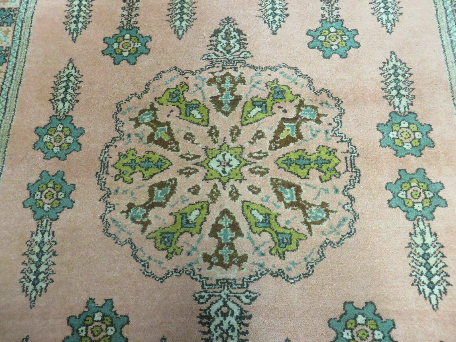 Vintage Moroccan Rug 5x6, Berber Carpet, Light Pink and Green, Soft Wool Rug, Geometric Medallion Rug, Bohemian Area Rug, Handmade Oriental - Jewel Rugs