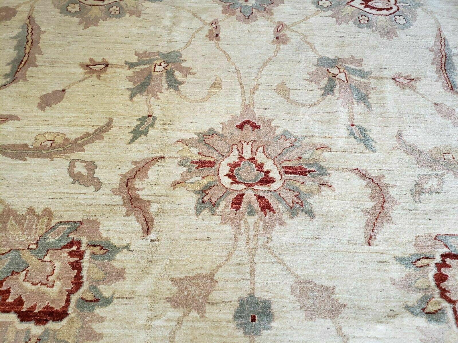 Peshawar Rug 10x14 Rug 10x14 Vintage Rug 10x14 Handmade Rug Chobi Rug Ivory Beige Red Rug - Jewel Rugs