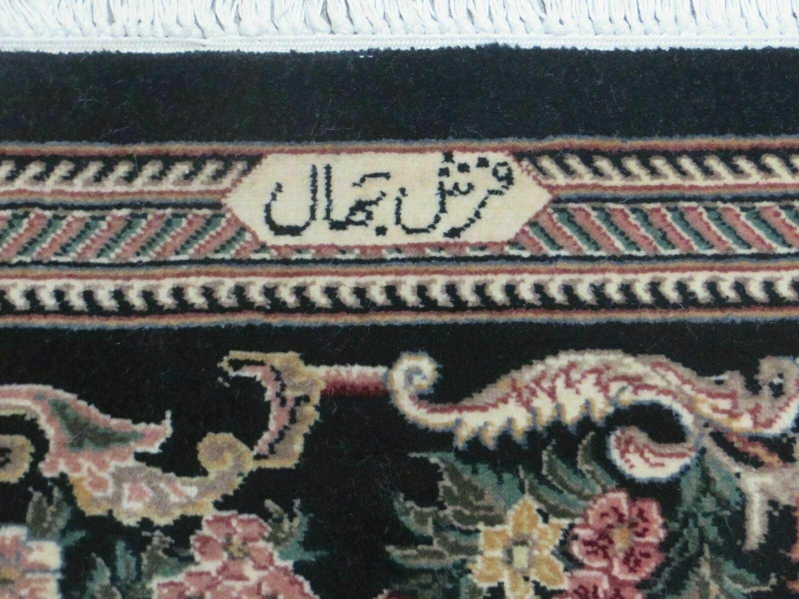 6' X 9' Handmade William Morris Arts & Crafts Wool Rug Carpet Black #837 - Jewel Rugs