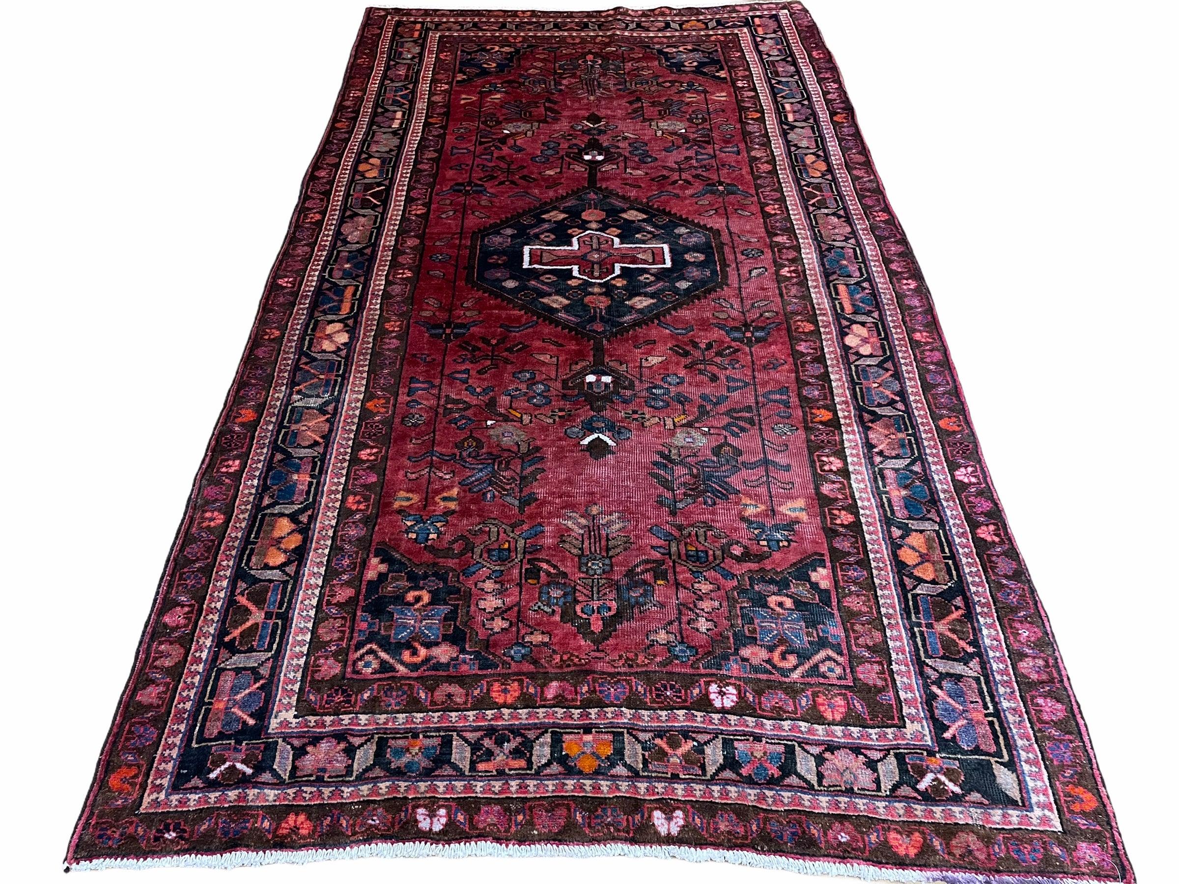 5.5 X 10 Handmade Wool Tribal Gallery Rug Wide Runner Corridor Rug Floral Red - Jewel Rugs